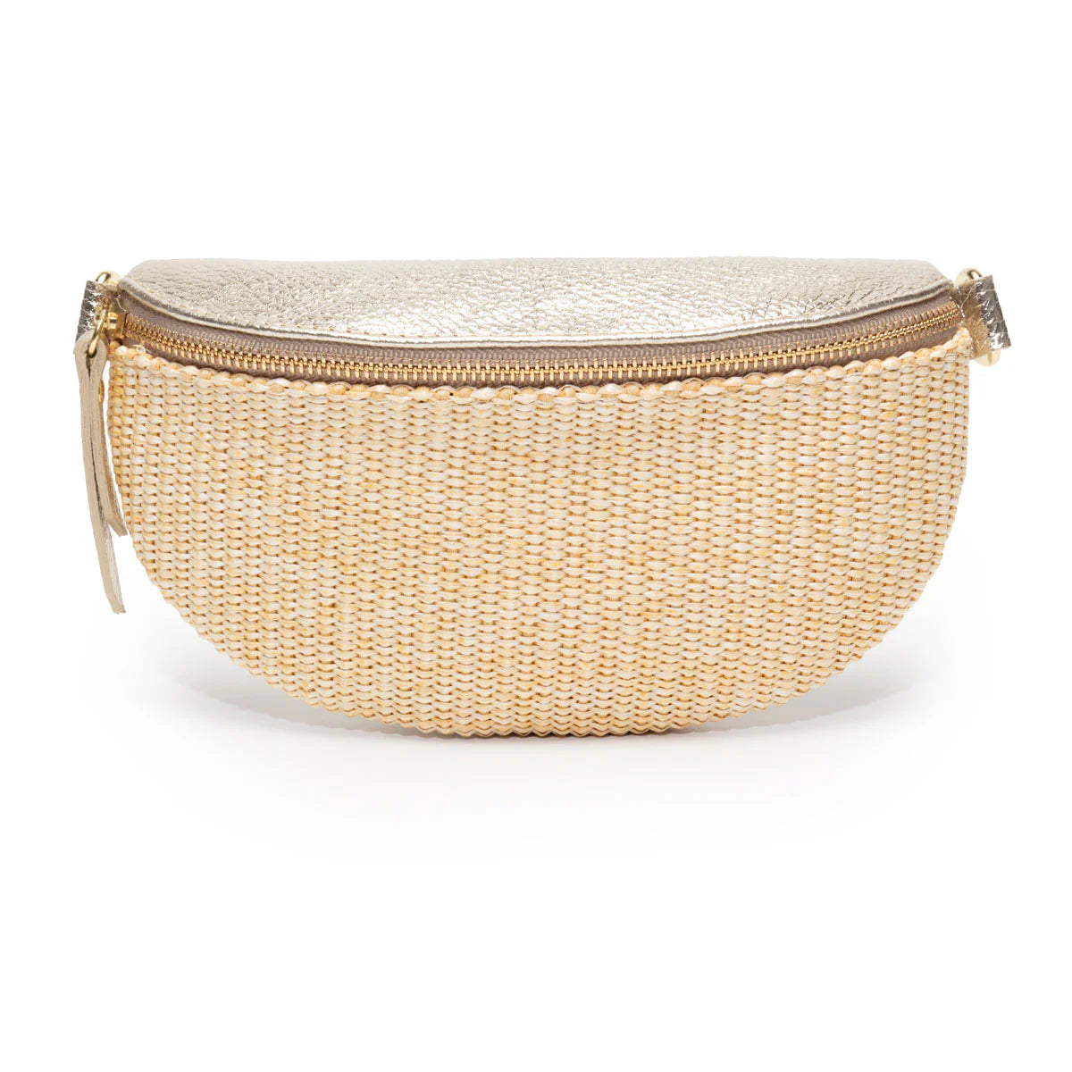 Elie Beaumont Raffia Sling Bag Gold