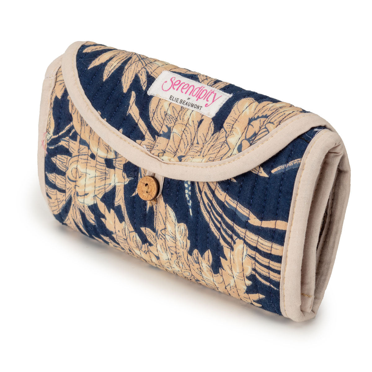 Elie Beaumont Serendipity Cotton Cosmetic/Jewellery Roll - Midnight Blossom