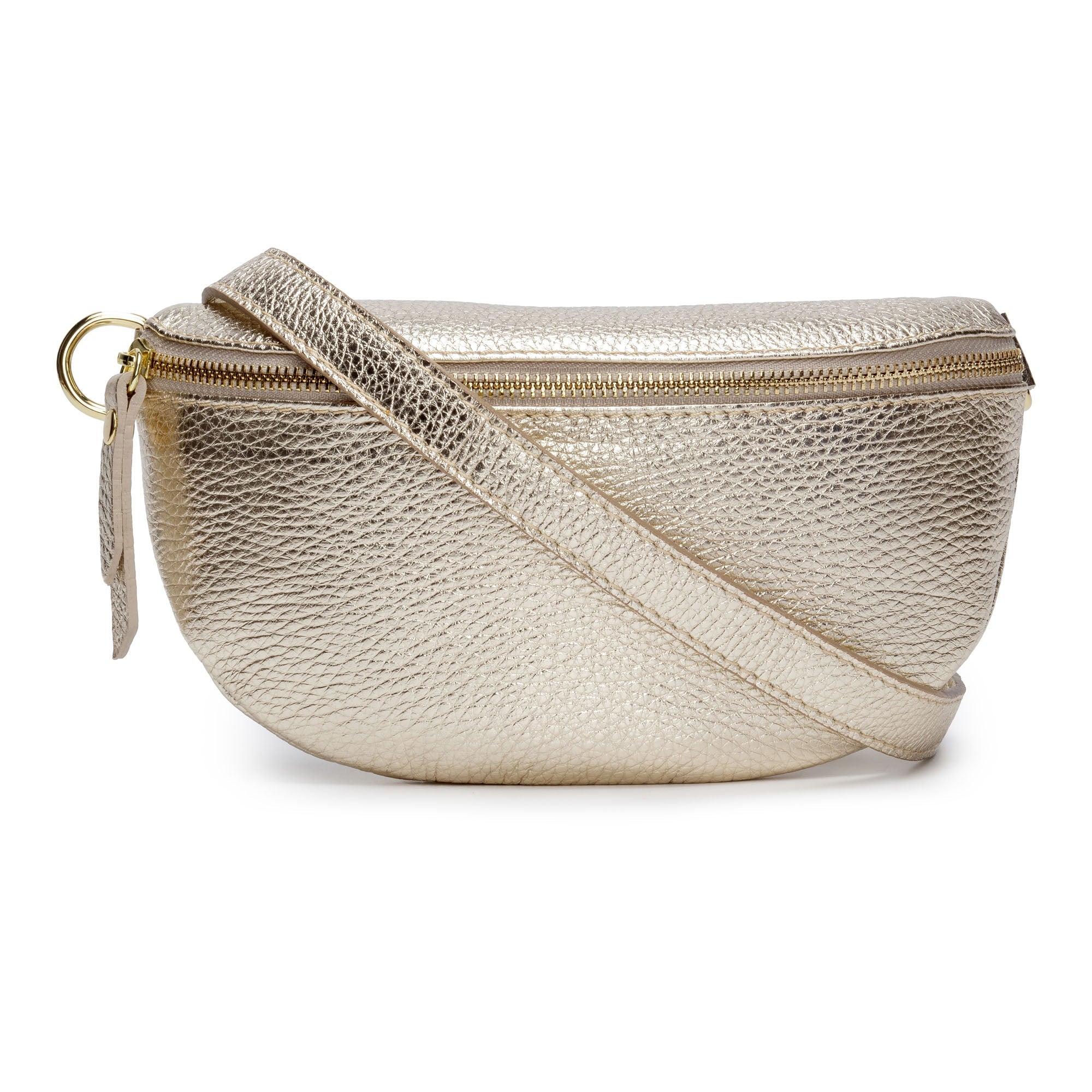 Elie Beaumont Sling Bag - Gold with Charcoal Strap