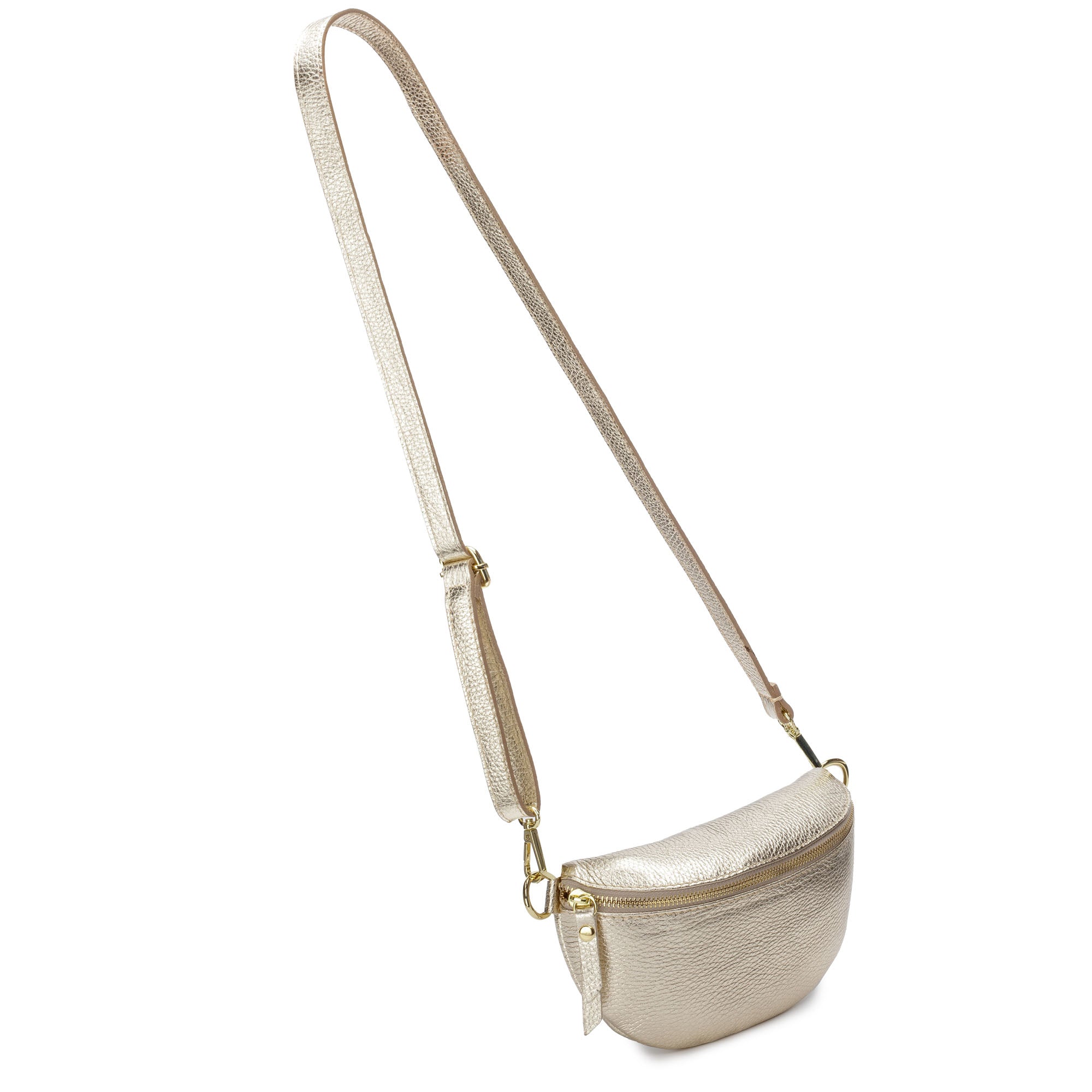 Elie Beaumont Sling Bag - Gold with Charcoal Strap