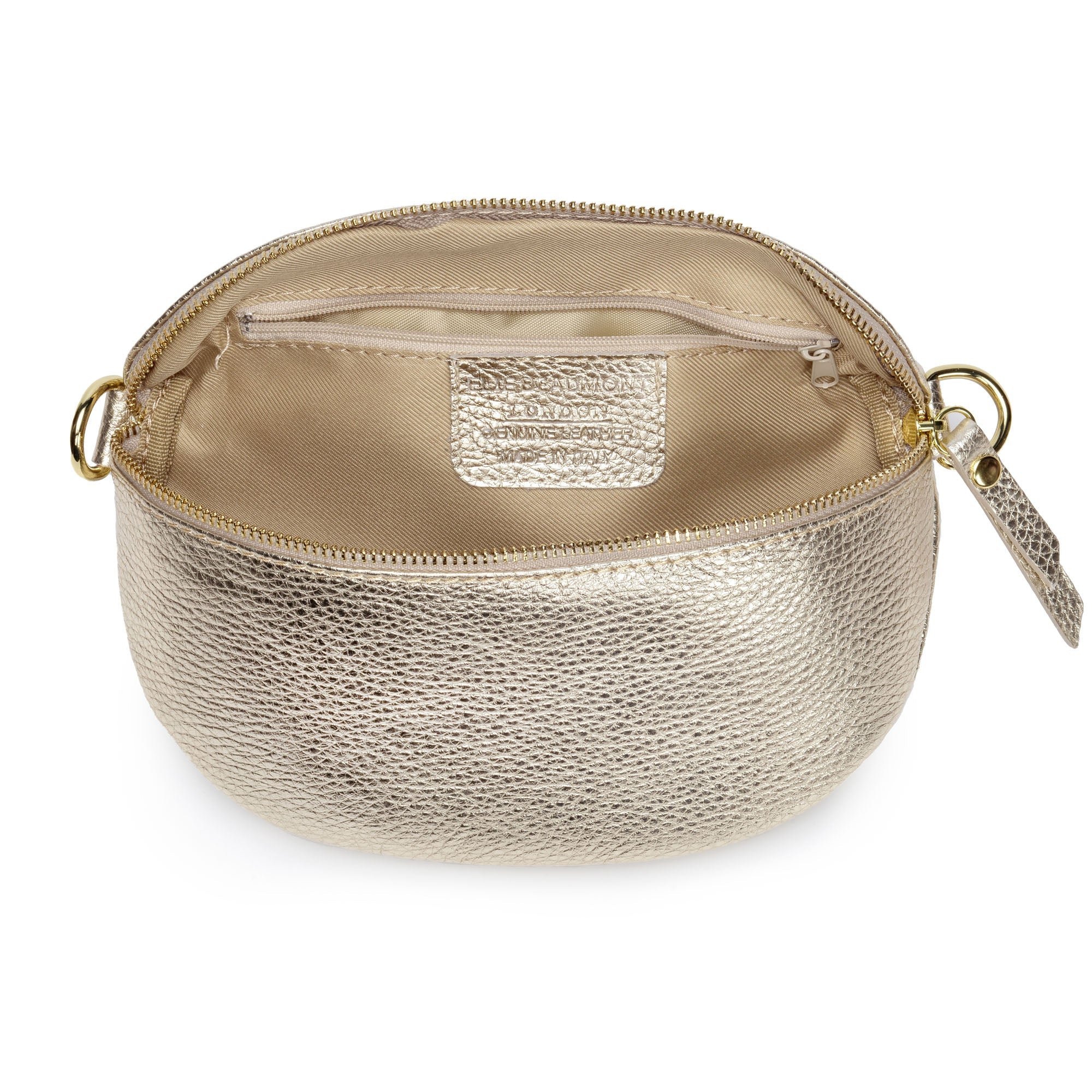 Elie Beaumont Sling Bag - Gold with Charcoal Strap