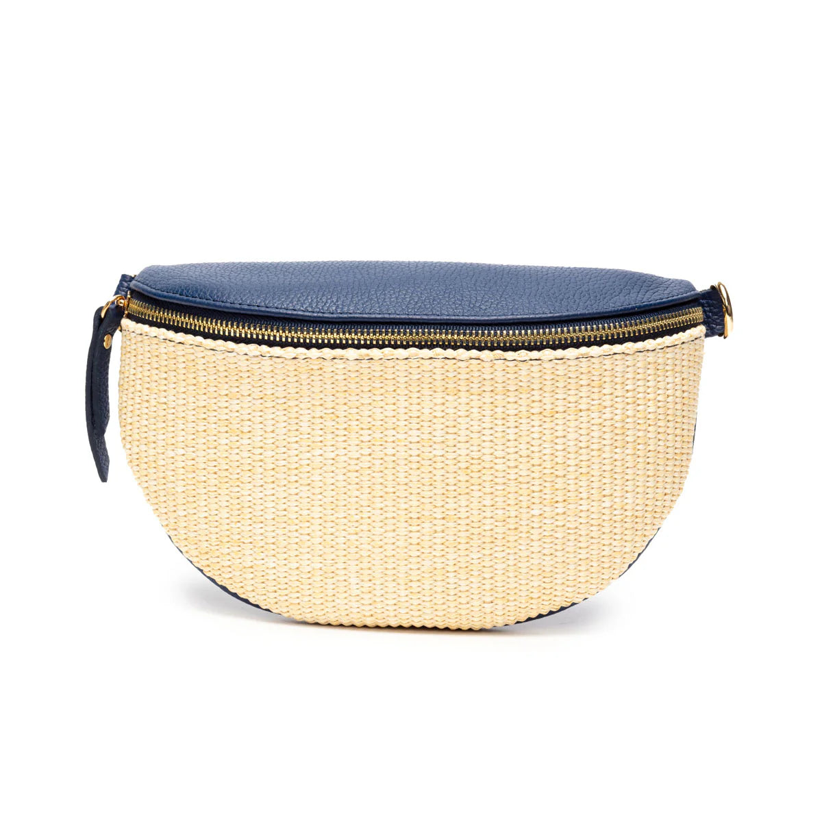 Elie Beaumont Raffia Sling Bag Navy
