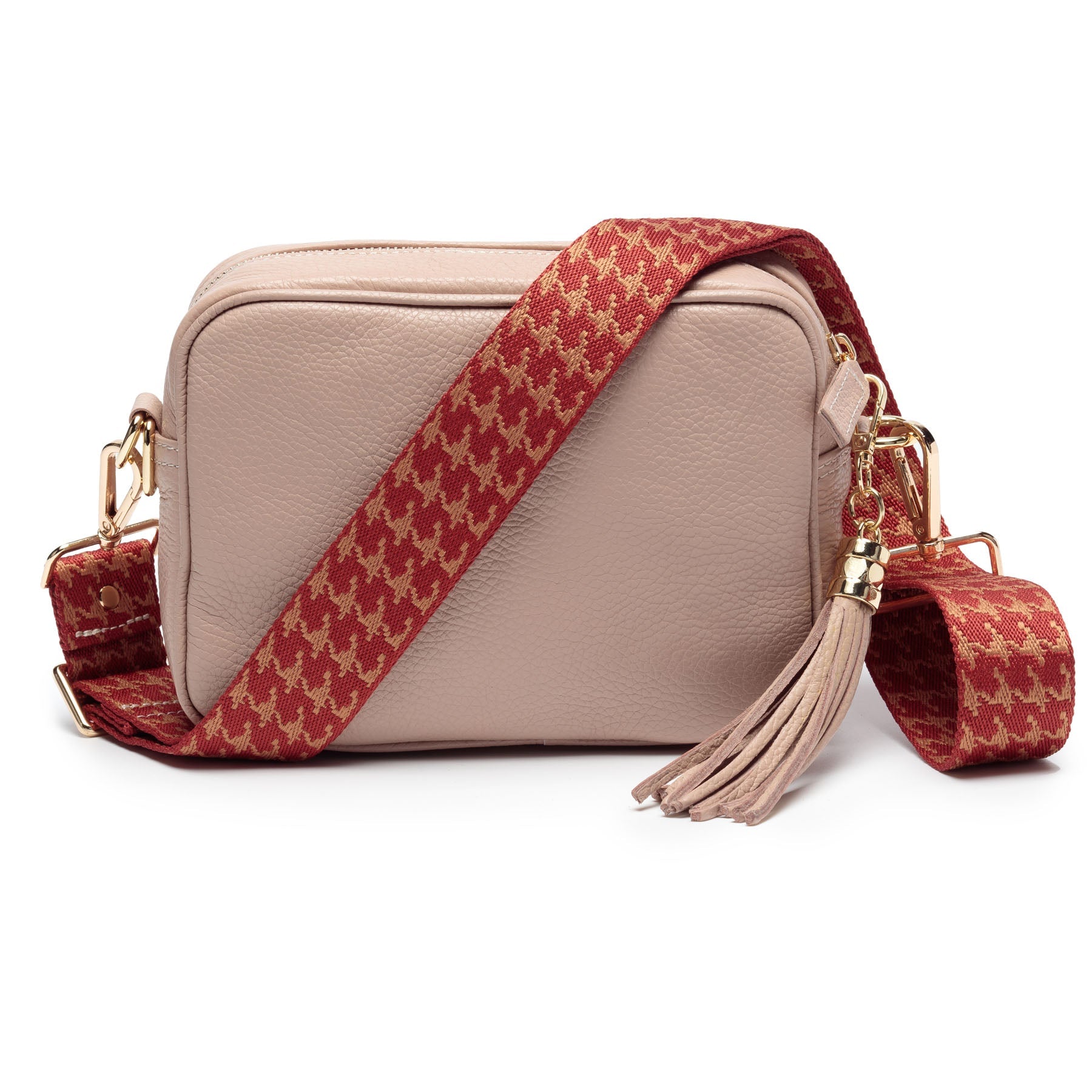 Elie Beaumont Crossbody strap - Ruby Dogtooth