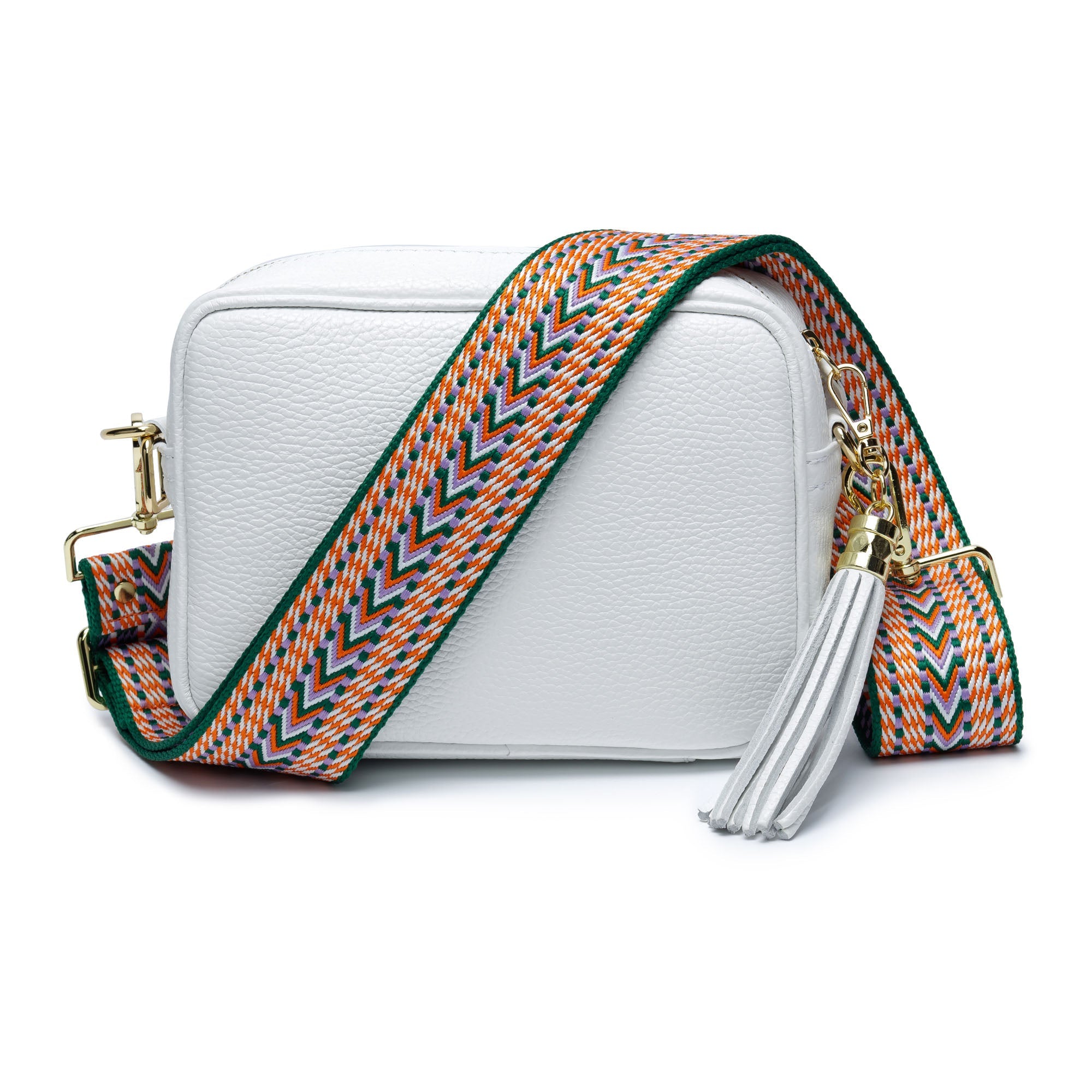 Elie Beaumont Crossbody strap - Green Aztec Strap