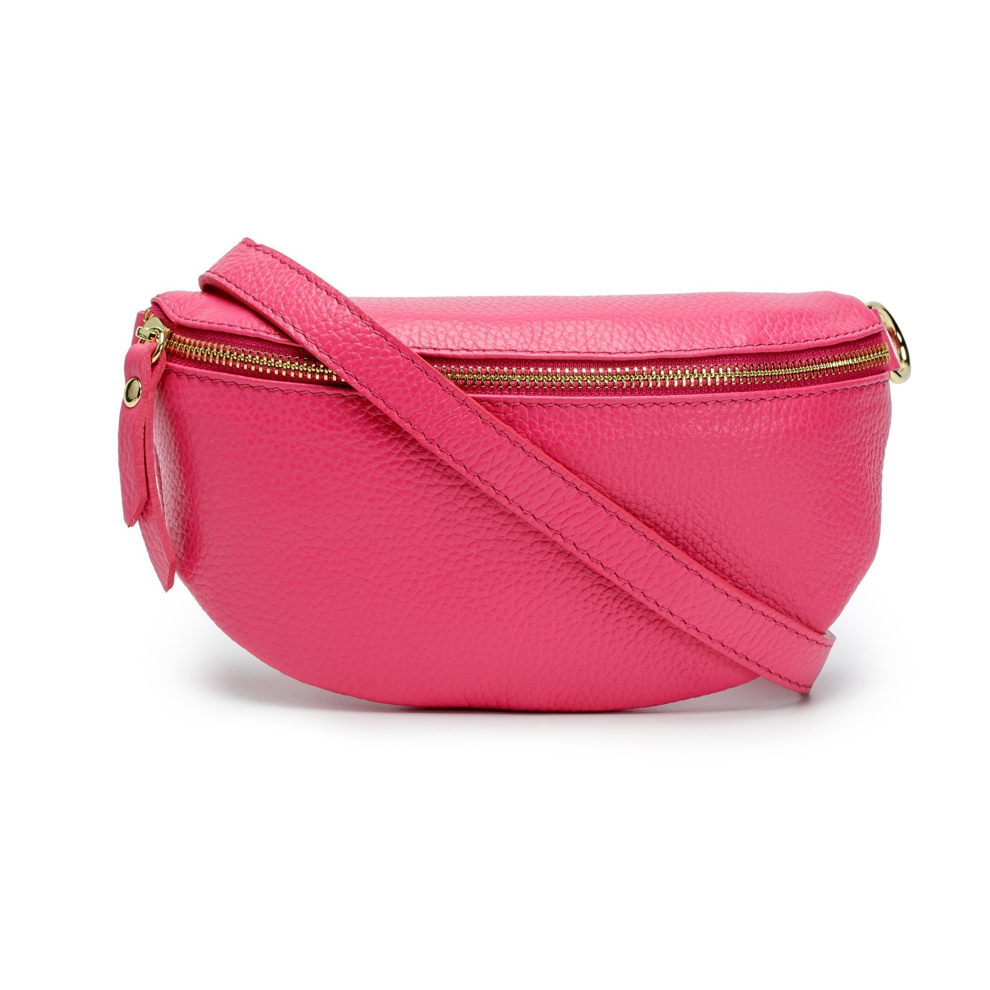 Elie Beaumont Sling Bag - Cerise (Peacock Strap)