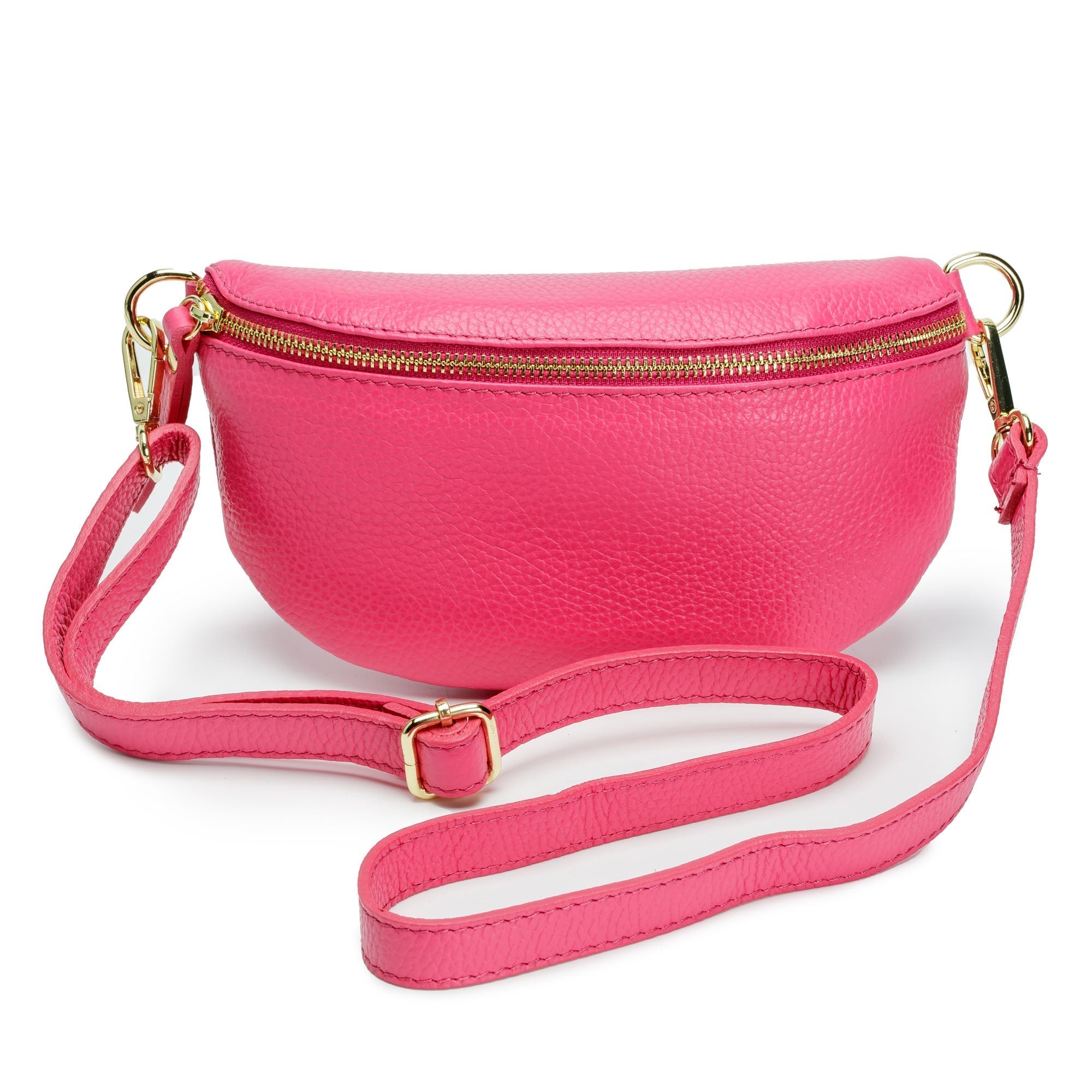 Elie Beaumont Sling Bag - Cerise (Peacock Strap)