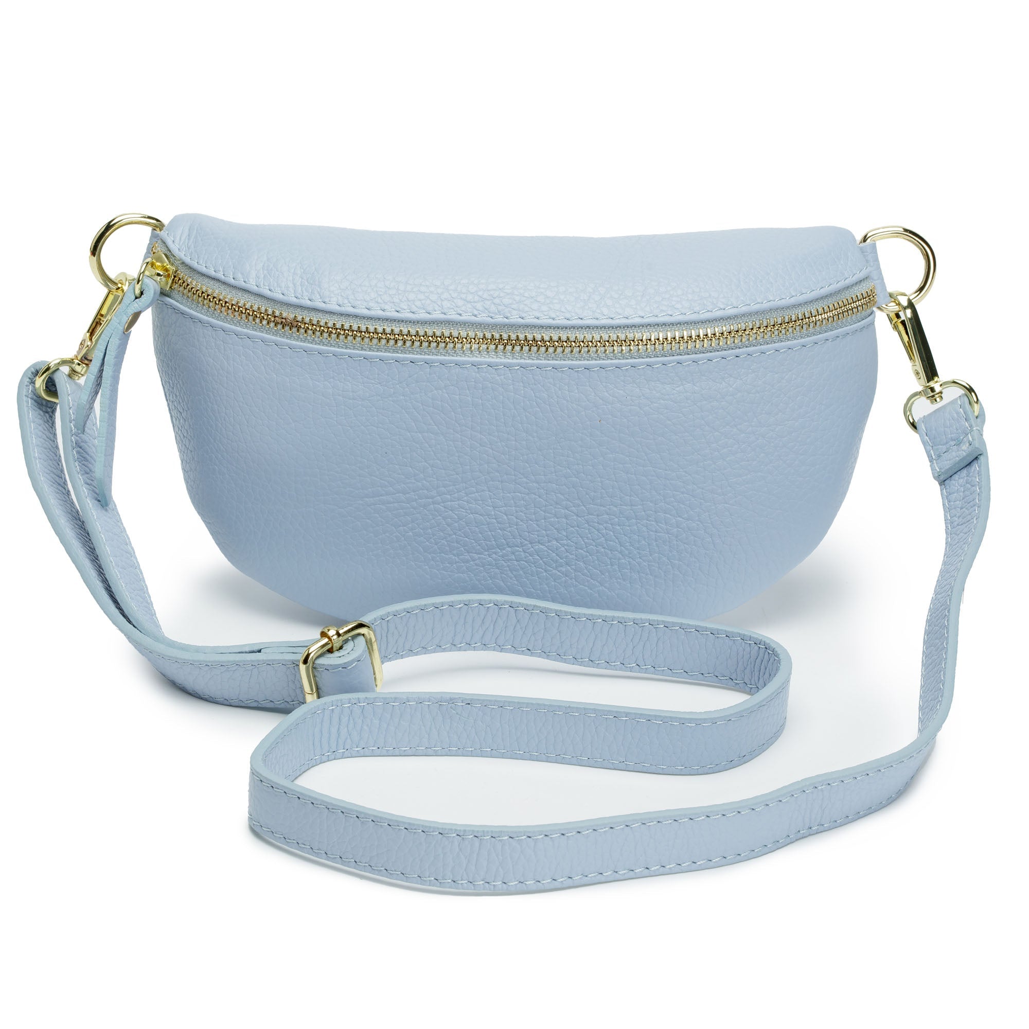 Elie Beaumont Sling Bag - Powder Blue (Sky Blue Chevron Strap)