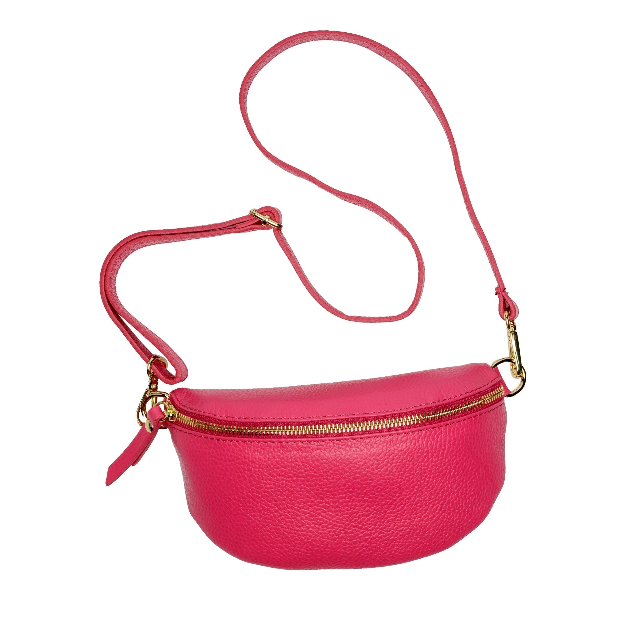 Elie Beaumont Sling Bag - Cerise (Peacock Strap)