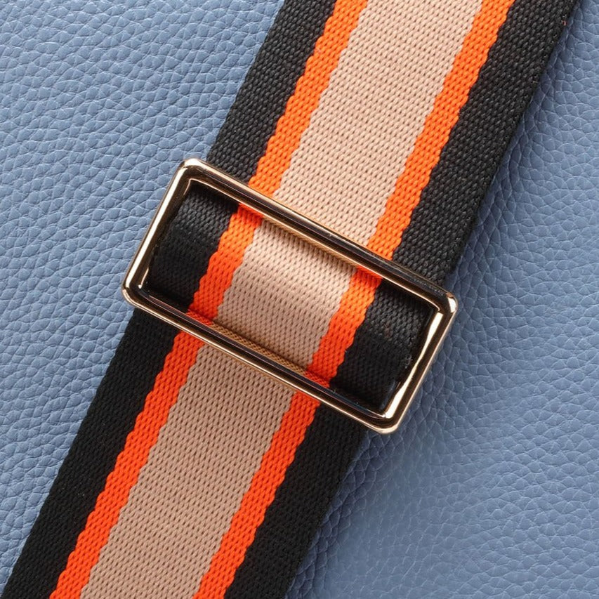 Elie Beaumont Crossbody strap - Orange Black Stripe