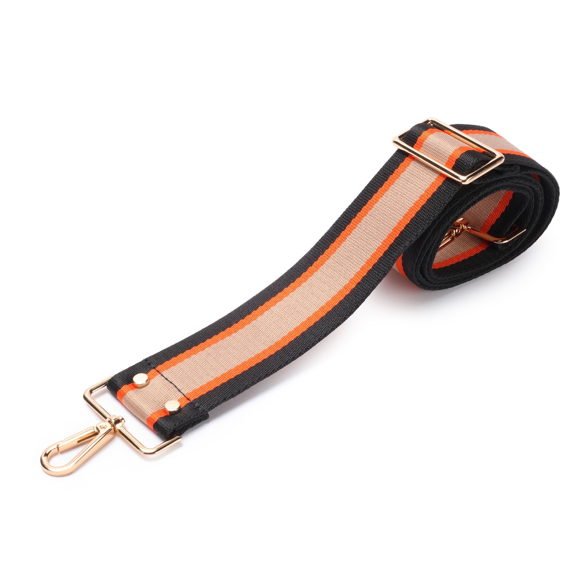 Elie Beaumont Crossbody strap - Orange Black Stripe