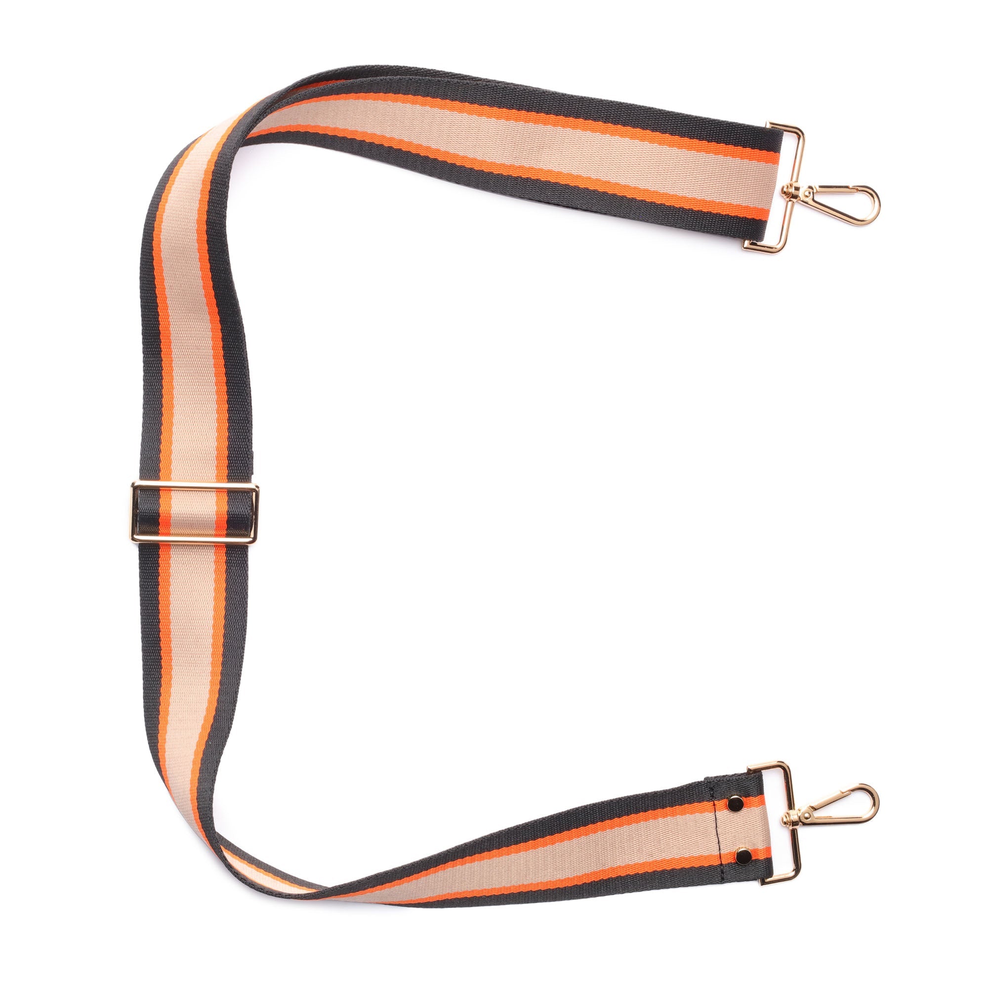 Elie Beaumont Crossbody strap - Orange Black Stripe