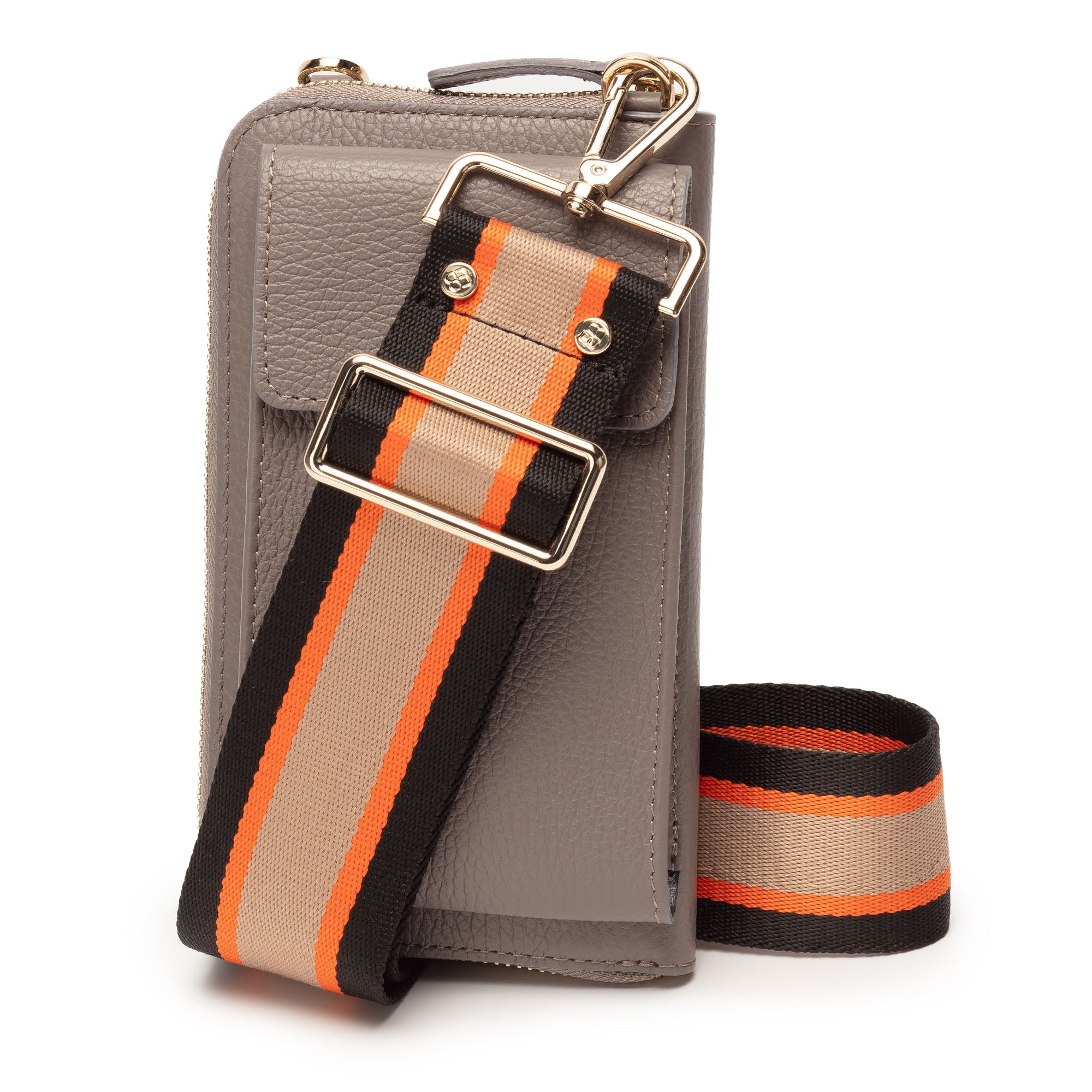 Elie Beaumont Phonebag Grey (Orange/Black strap)