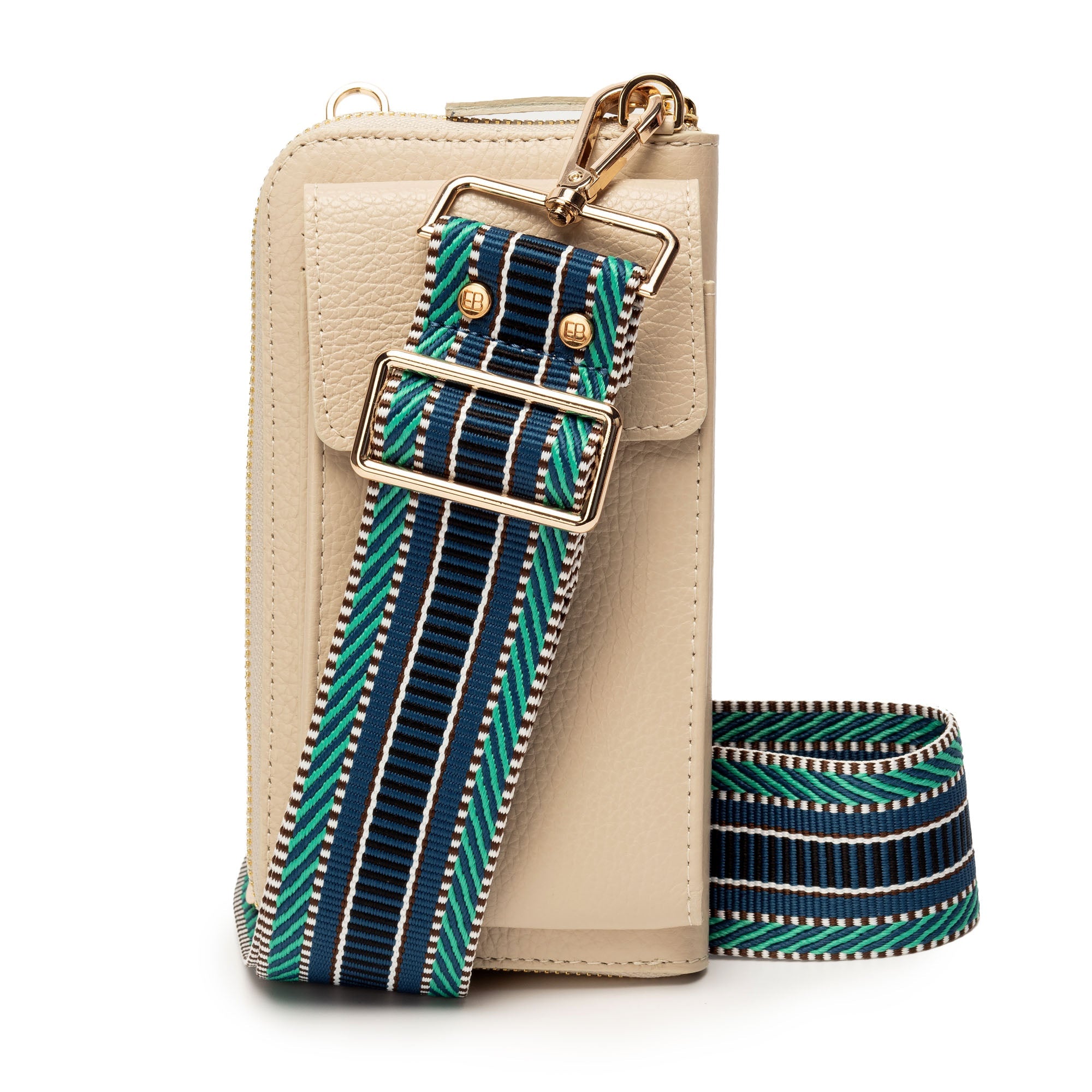 Elie Beaumont Phonebag Stone (Blue Aztec strap)