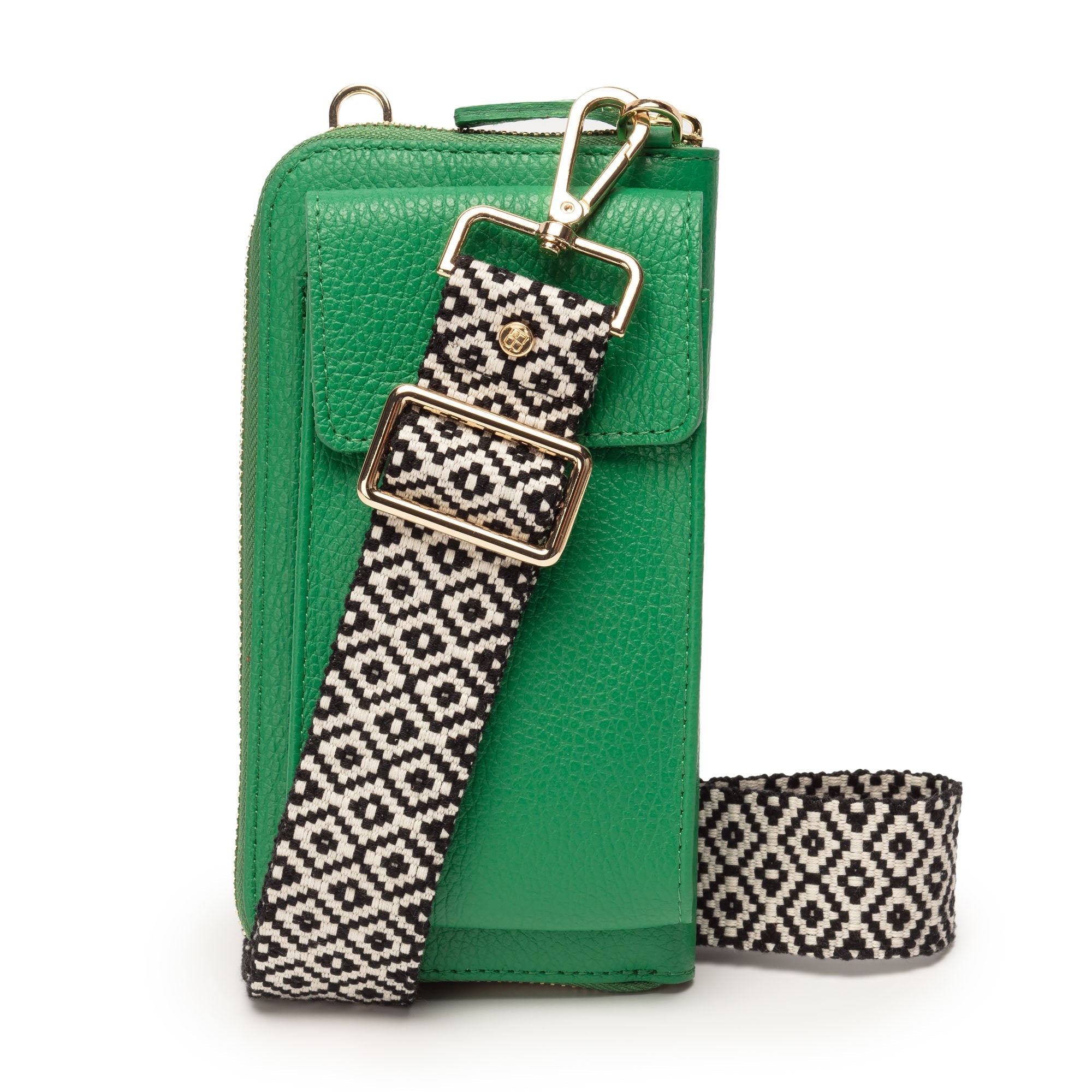 Elie Beaumont Phone bag Emerald (Knitted Diamond strap)