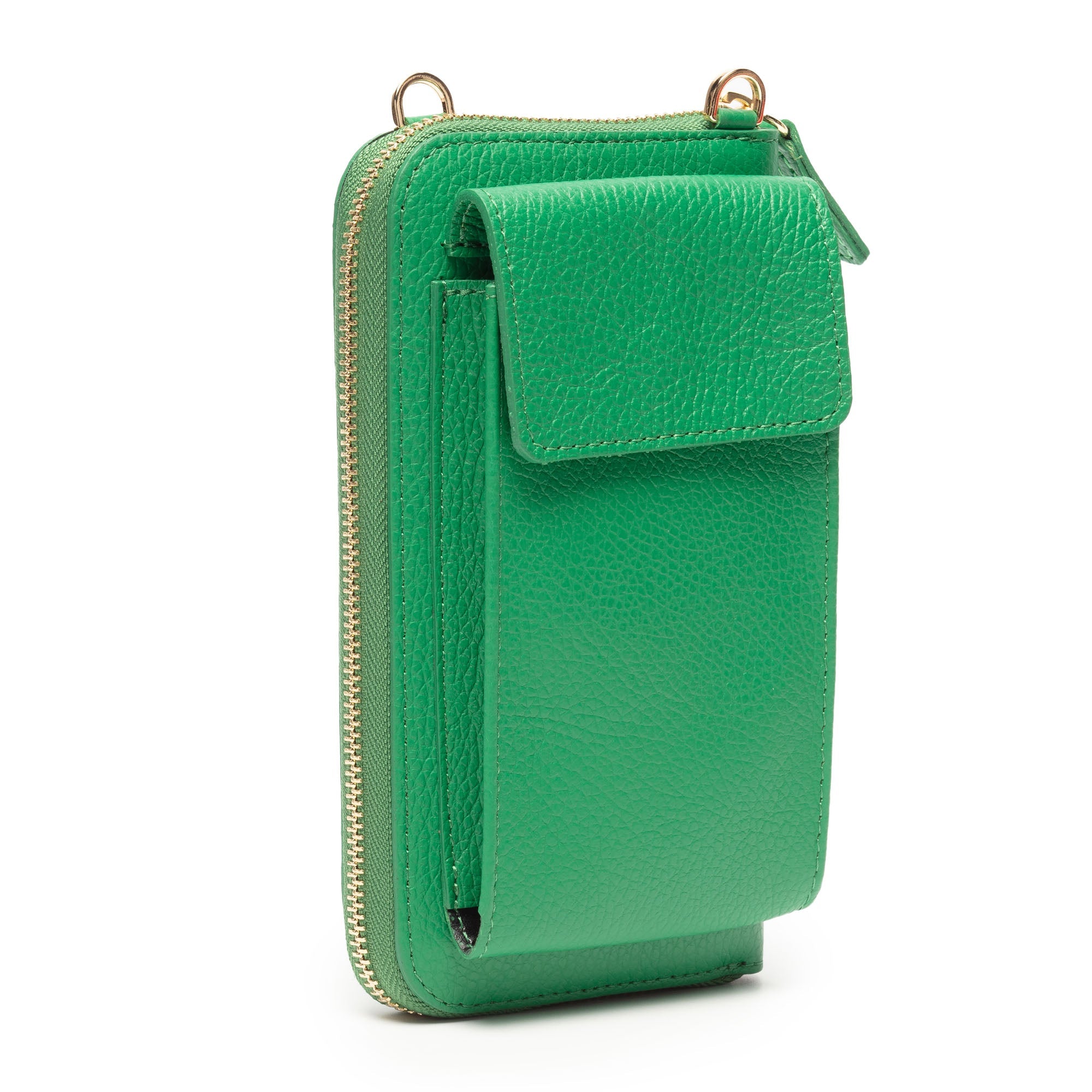 Elie Beaumont Phone bag Emerald (Knitted Diamond strap)