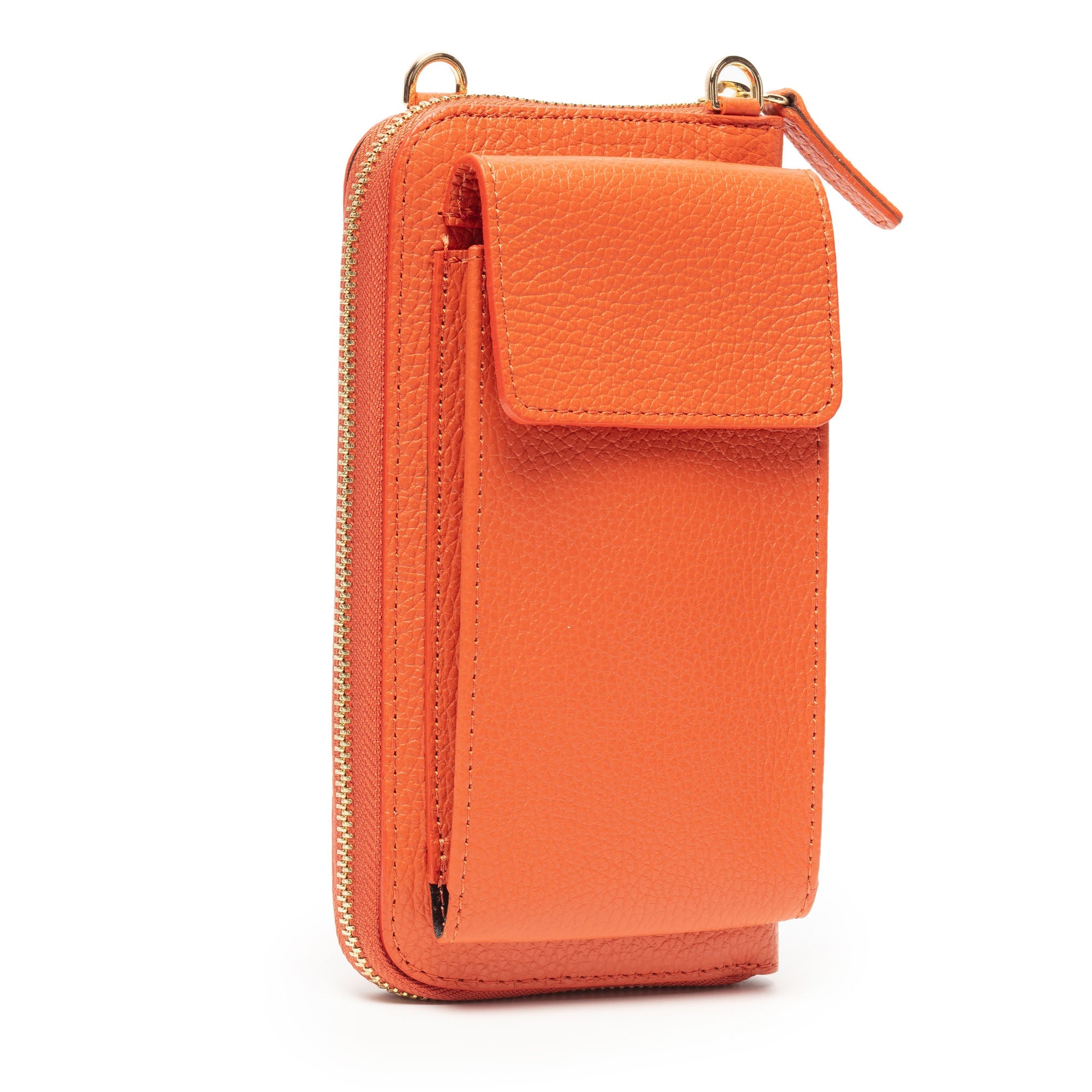 Elie Beaumont Phonebag Orange (Navy Copper strap)