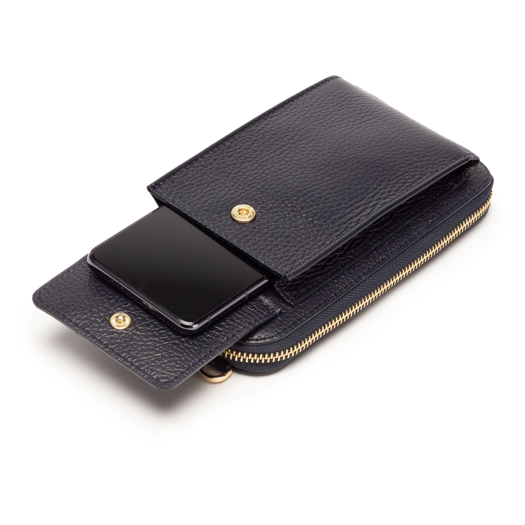 Elie Beaumont Phonebag Navy (Gold Chain strap)