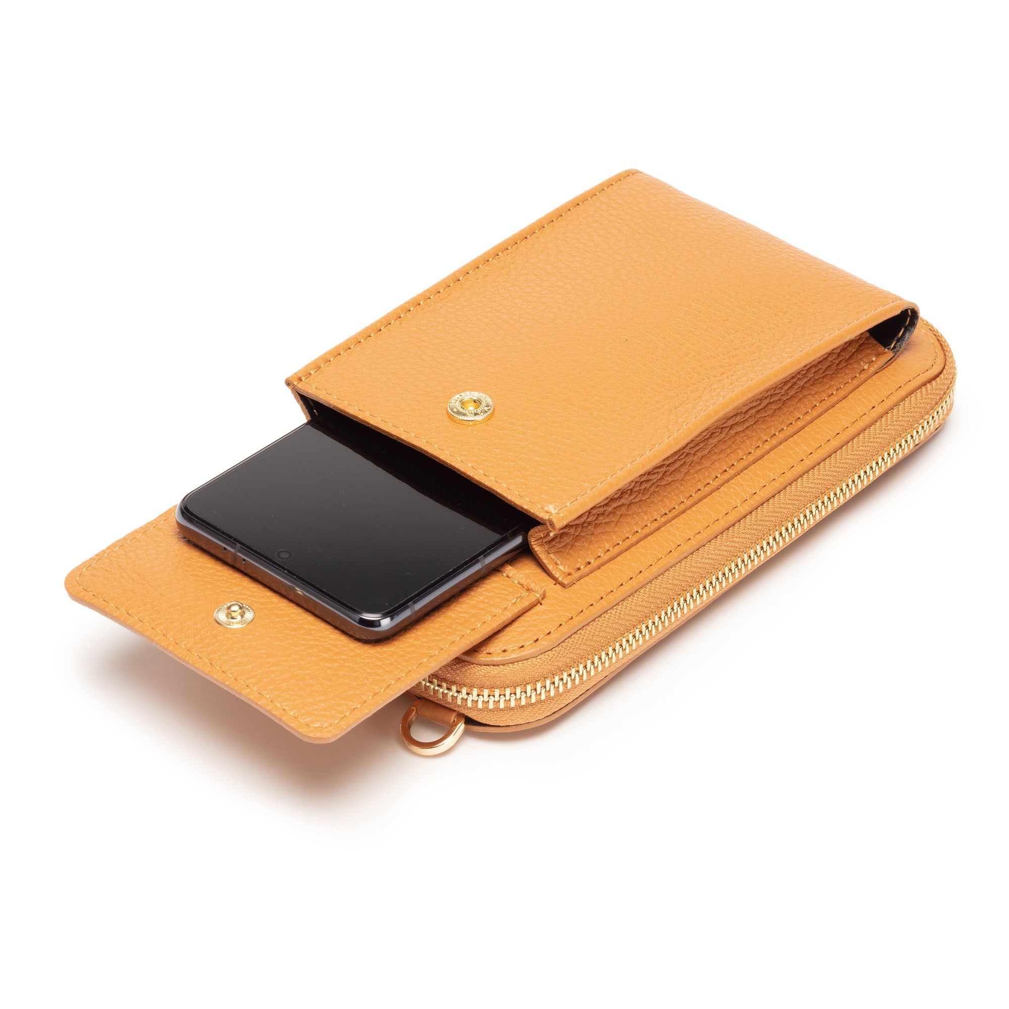 Elie Beaumont Phonebag Tan (Orange/Black strap)