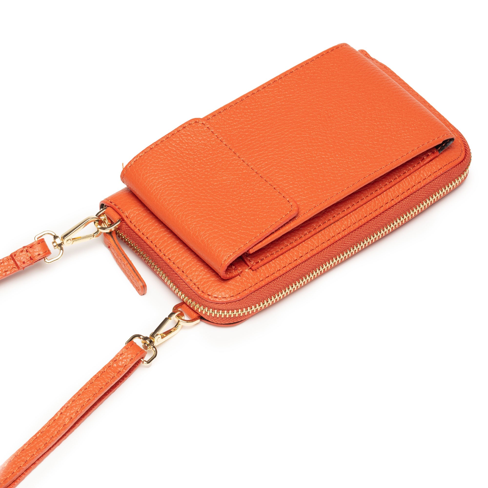 Elie Beaumont Phonebag Orange (Navy Copper strap)