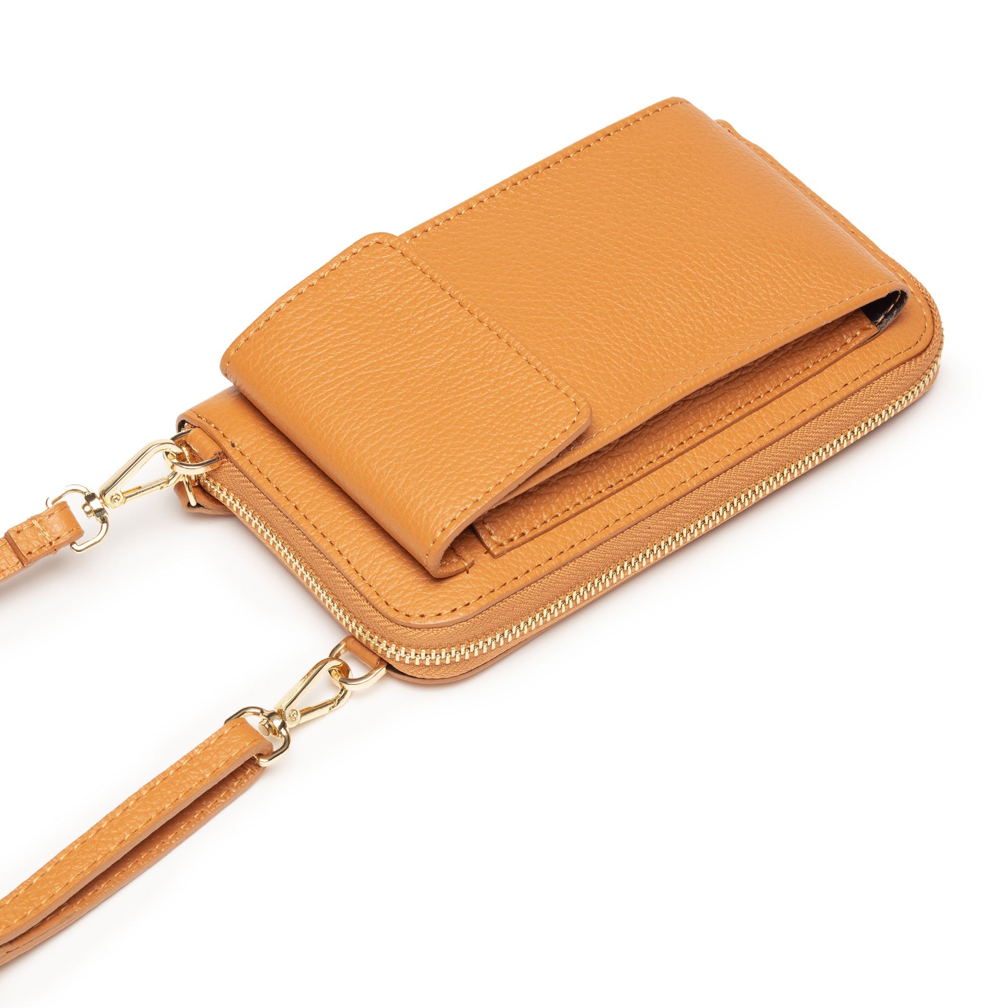 Elie Beaumont Phonebag Tan (Knitted Diamond strap)