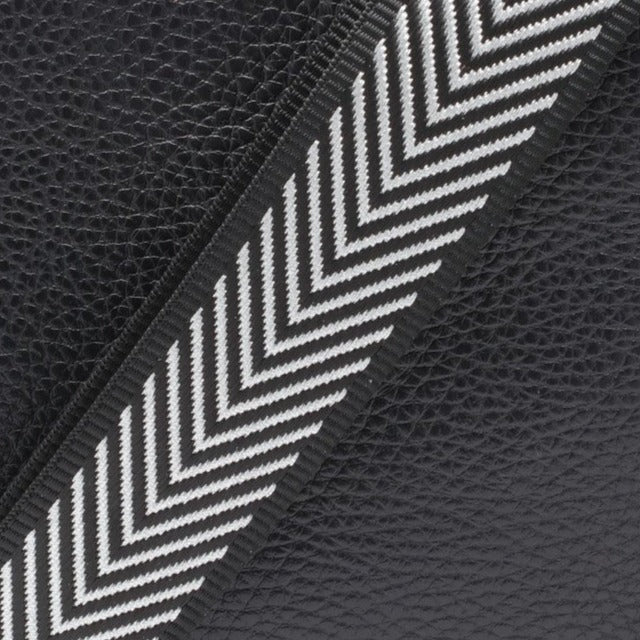 Elie Beaumont Crossbody strap - Silver Chevron