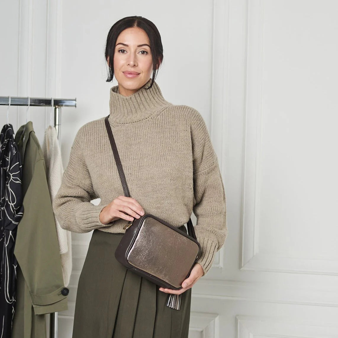 Elie Beaumont Crossbody Metallic Blend Bronze