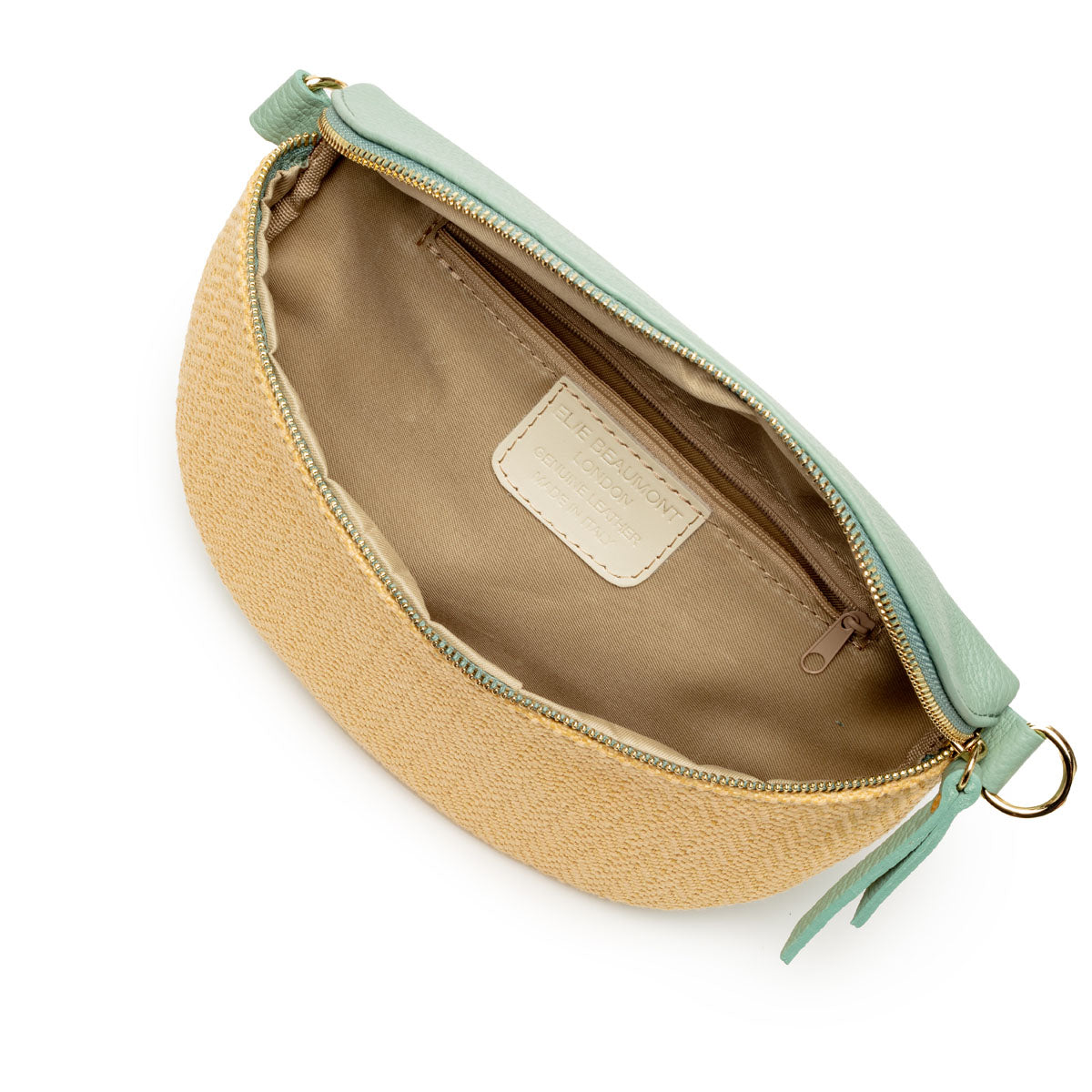Elie Beaumont Raffia Sling Bag Mint