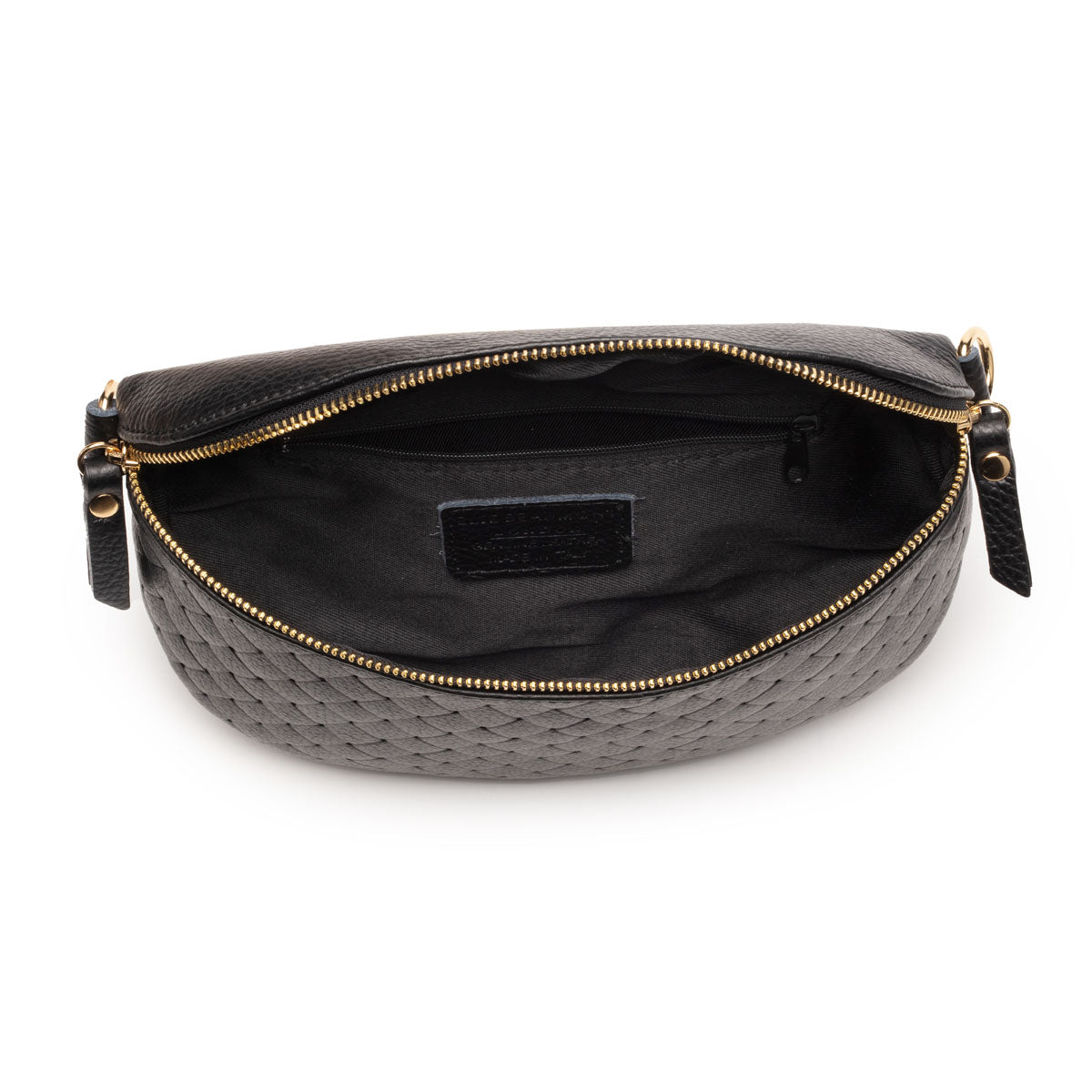 Elie Beaumont Woven Sling Bag Black - Midi size