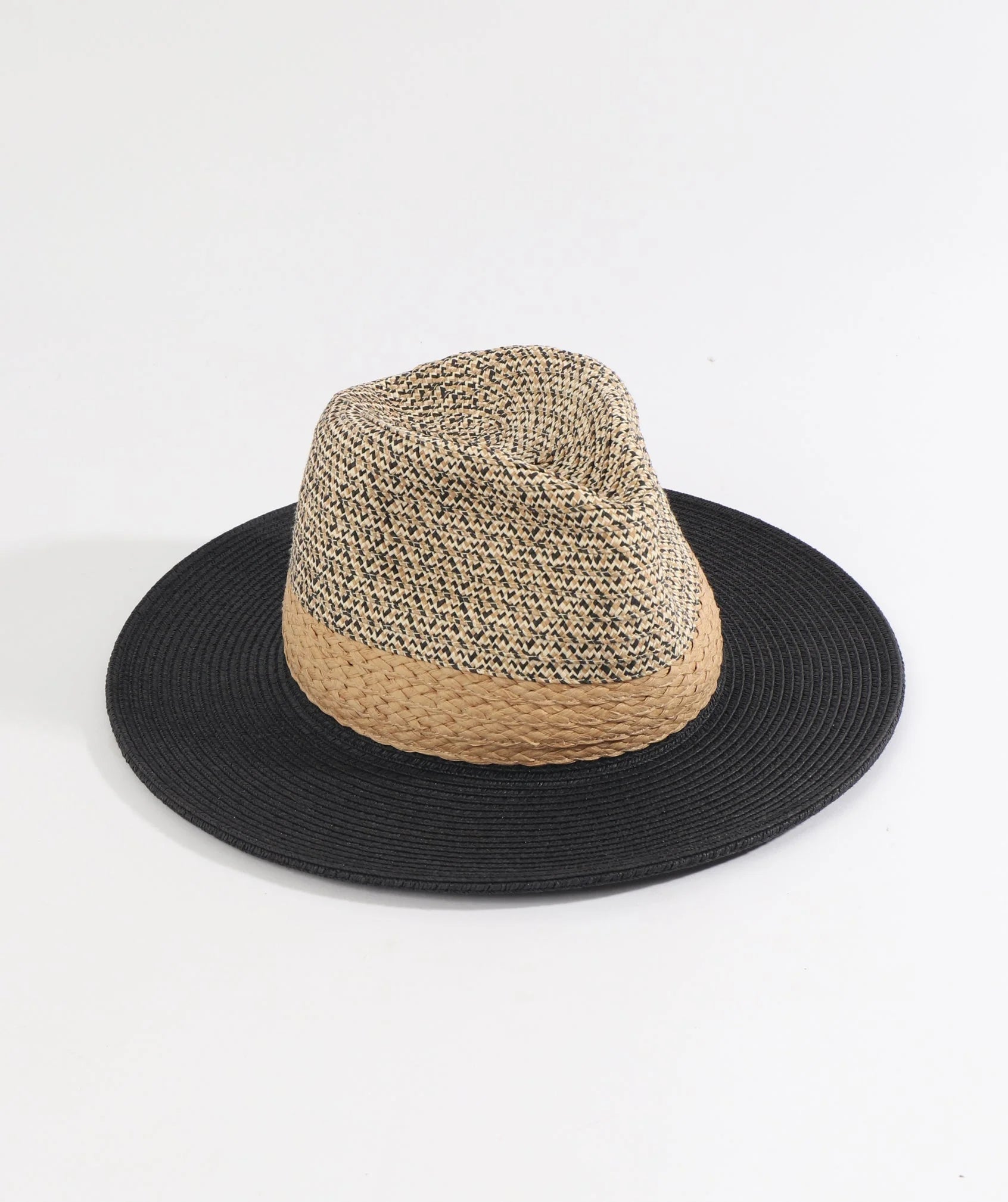 Farrah - Two Tone Straw Fedora