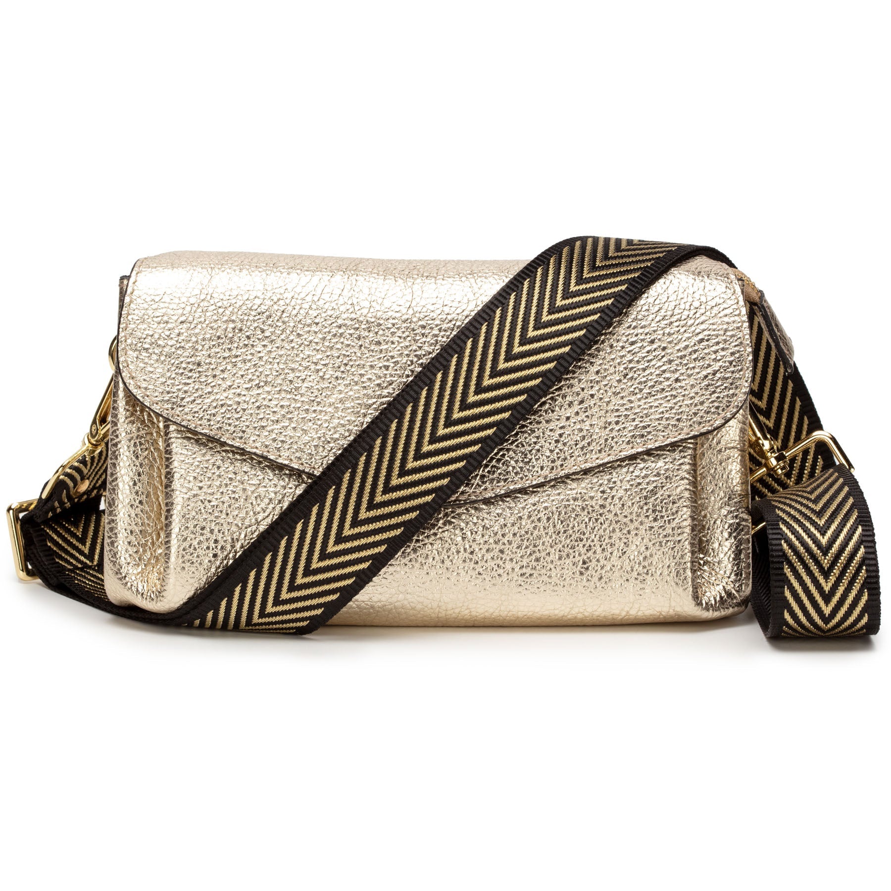 Elie Beaumont Envelope Gold (Gold Chevron Strap)