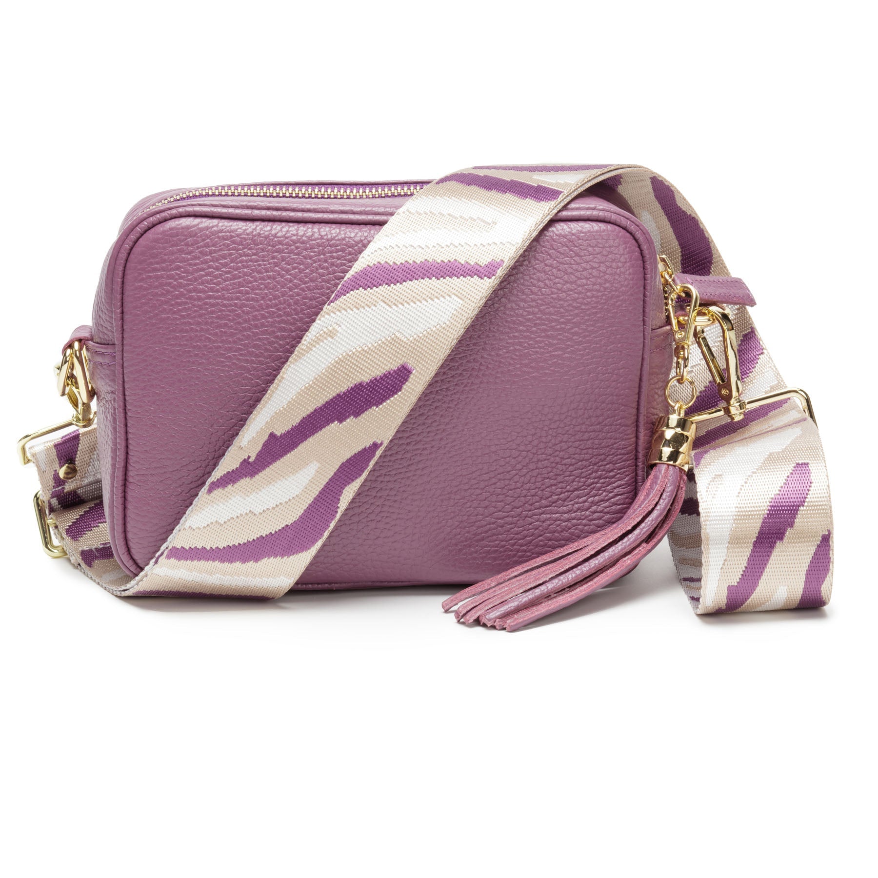 Elie Beaumont Crossbody strap - Plum Zebra