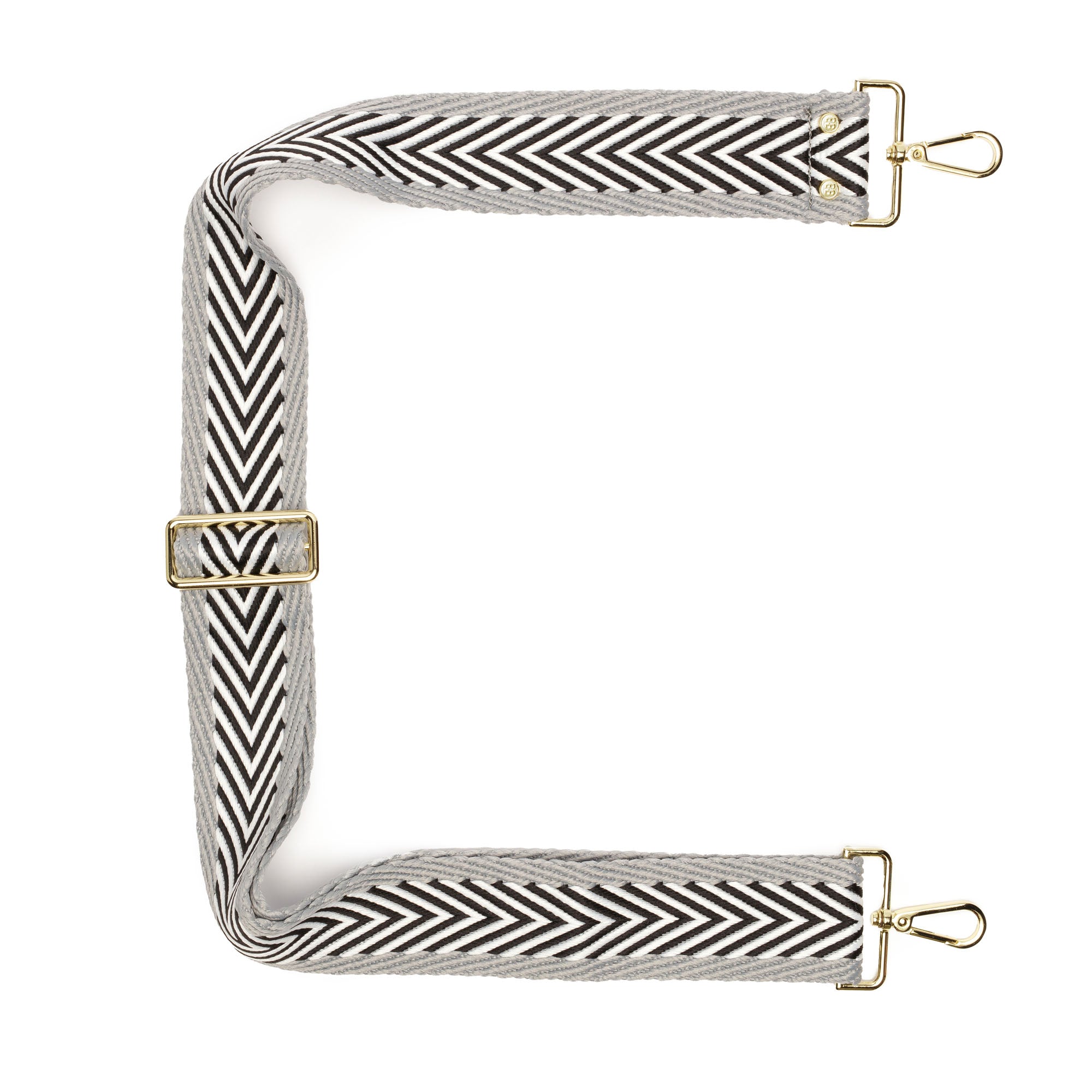 Elie Beaumont Crossbody Strap - Grey Chevron