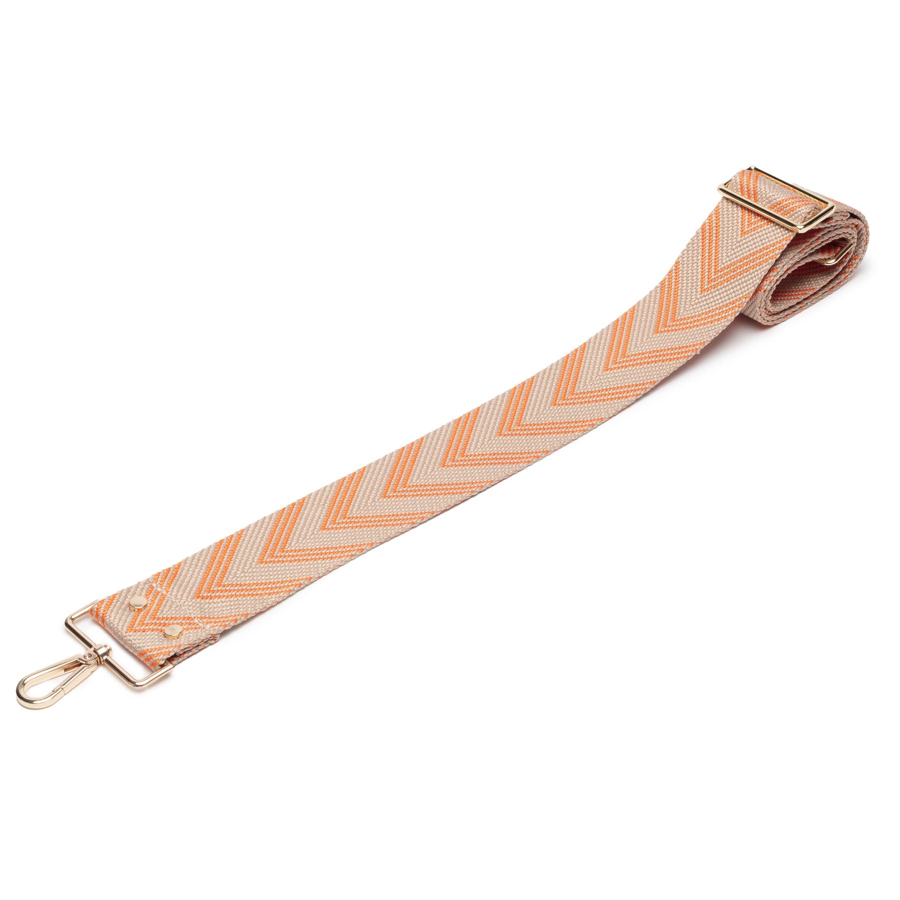 Elie Beaumont Chevron Crossbody strap - Tangerine Chevron