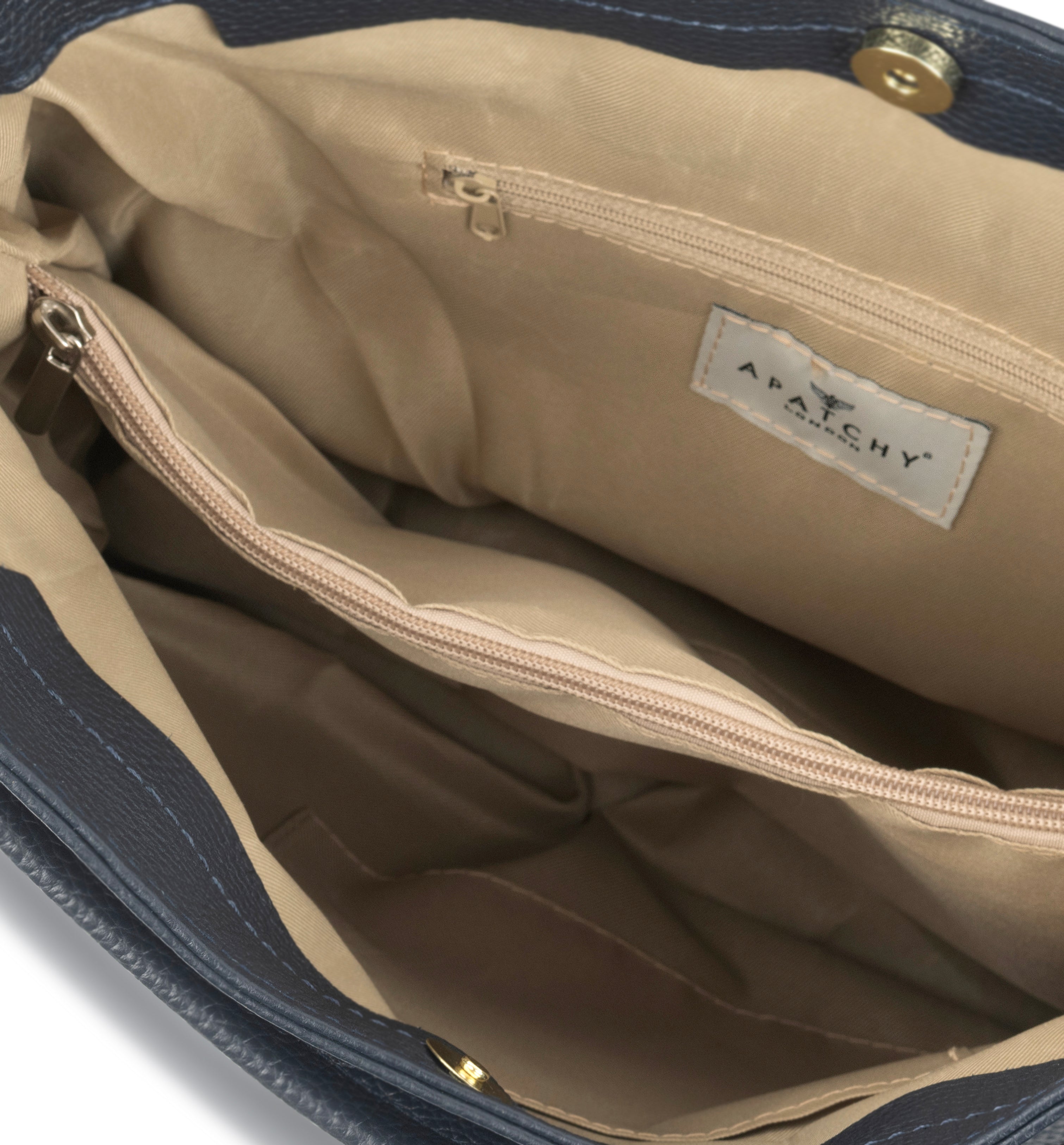 Apatchy London The Harriet Navy Leather Bag