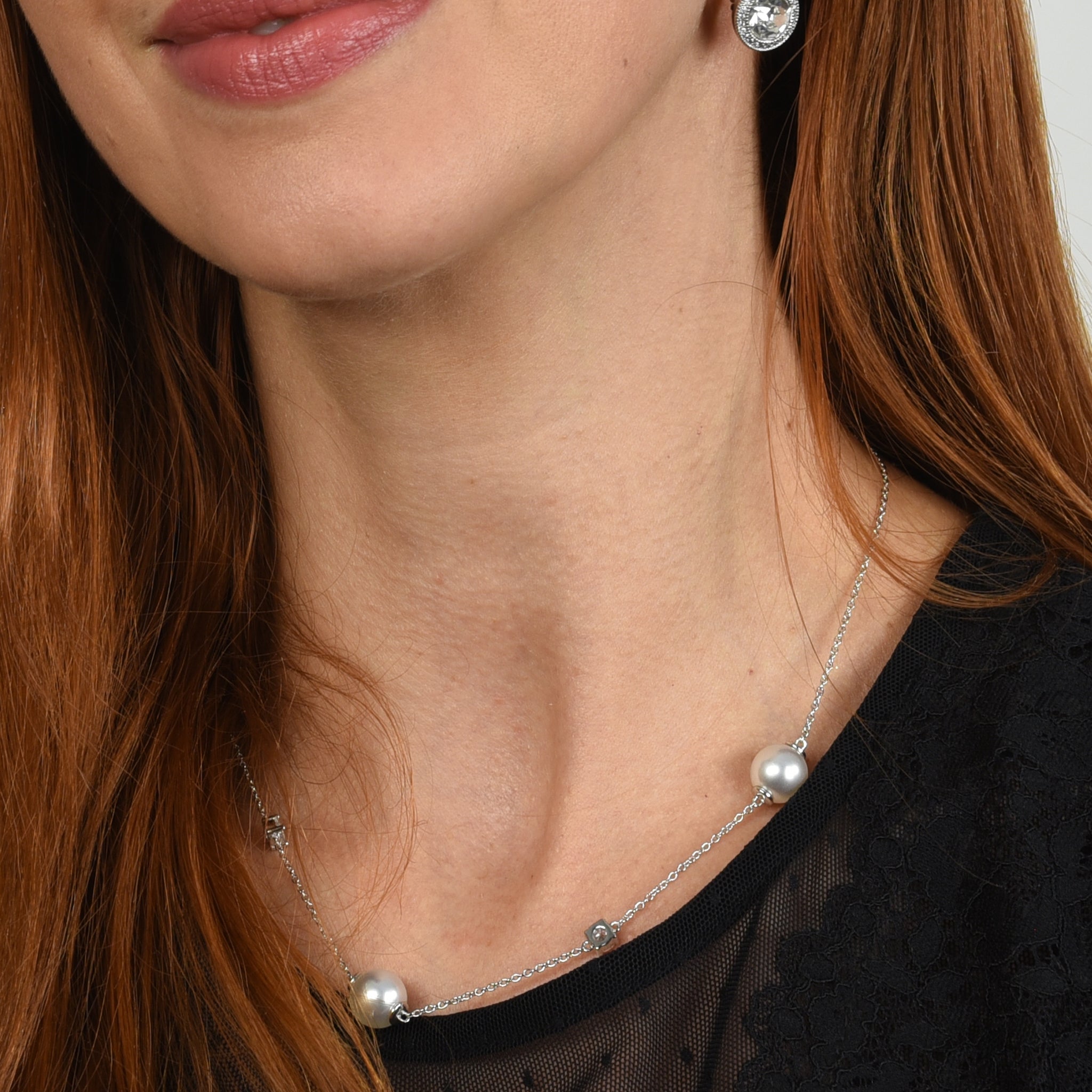 Cachet London Halston Silver Pearl Necklace