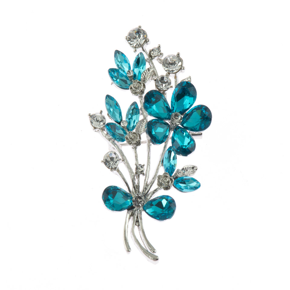 Flavia Aqua Flower brooch