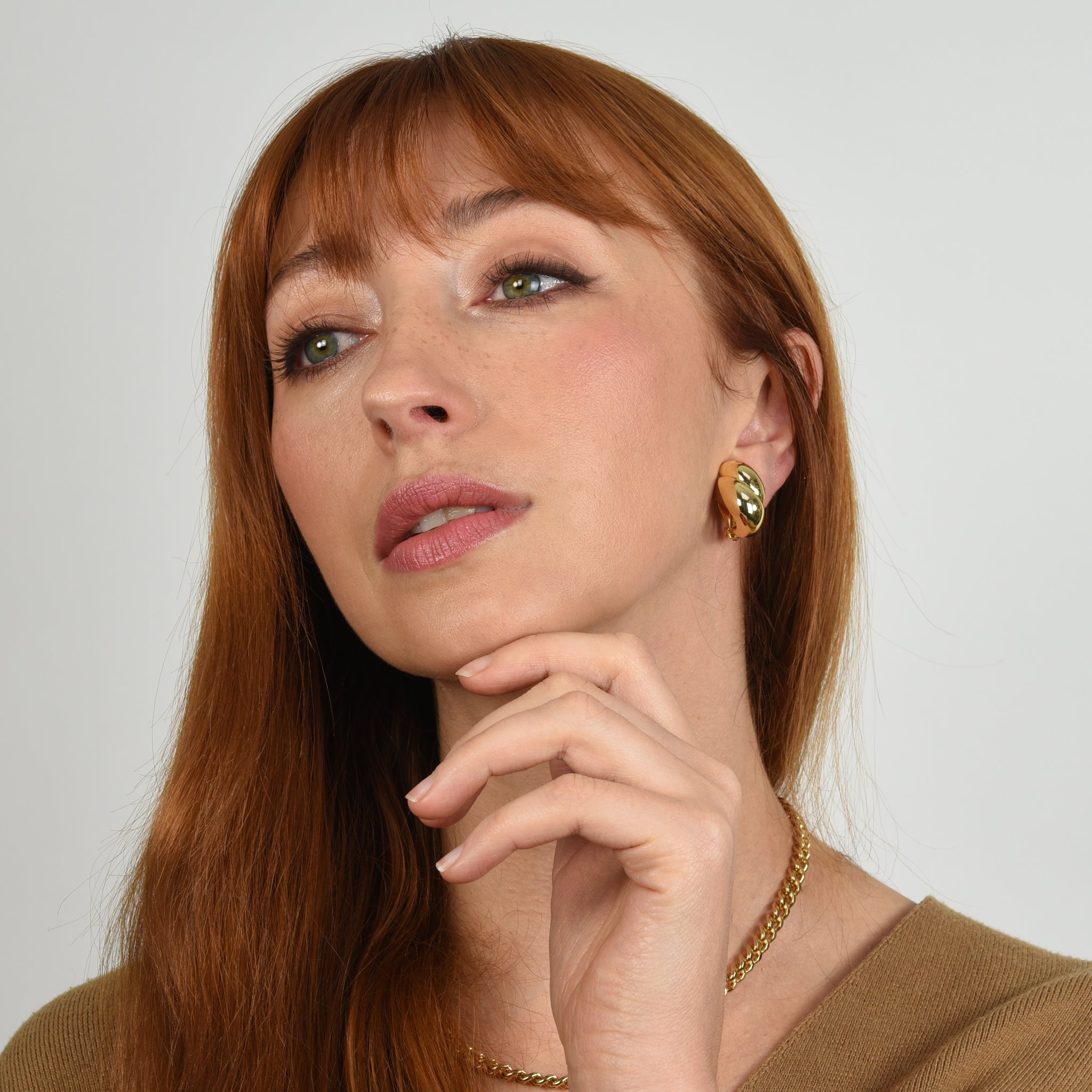 Cachet London Laine Polished Gold Clip On Earrings