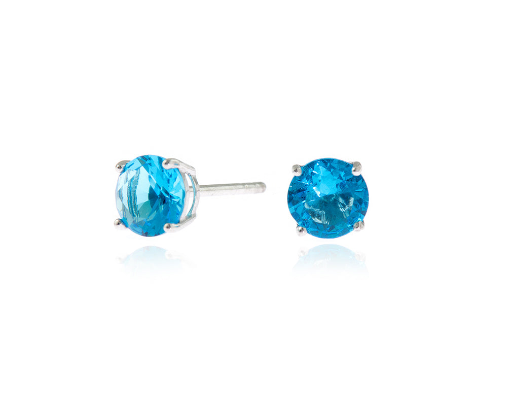 Lana 6mm Sterling Silver Sapphire Earrings