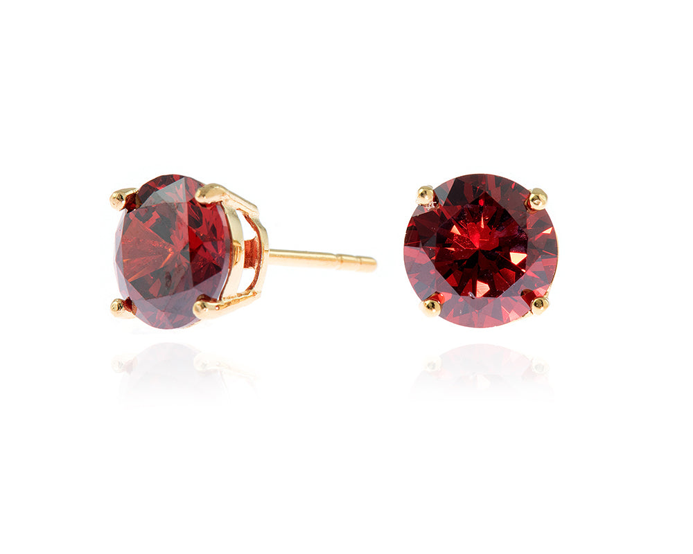 Lana 8mm Sterling Silver Ruby Earrings