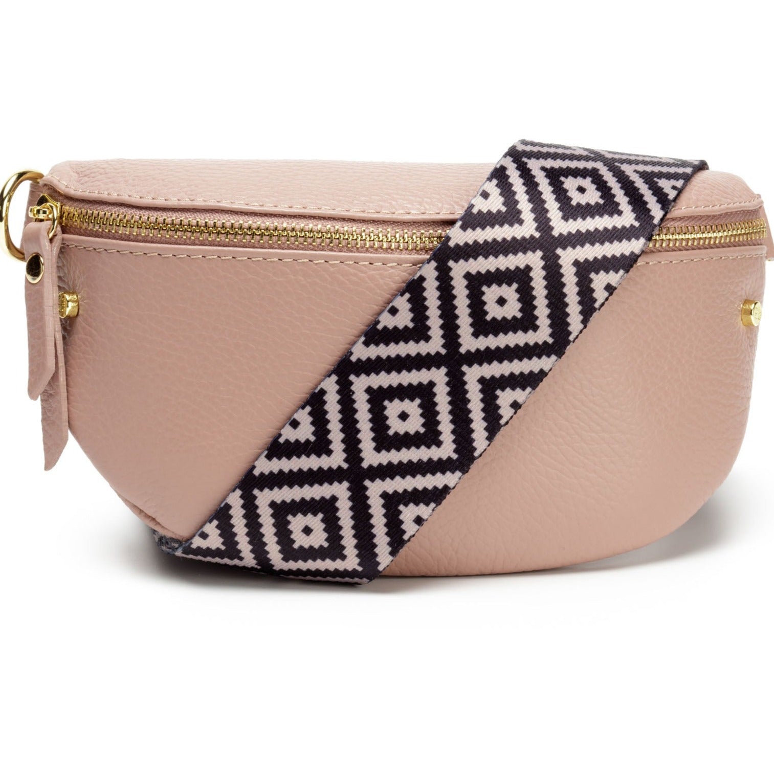 Elie Beaumont Sling Bag - Light Mauve with Blue Diamond Strap