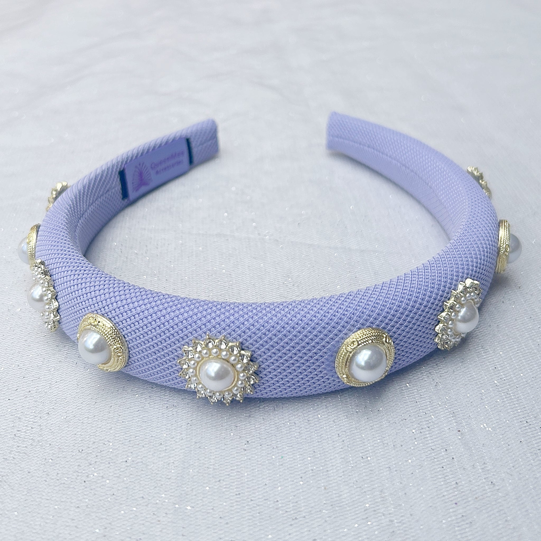 QueenMee Lilac Headband with Pearls Lilac Pearl Headband