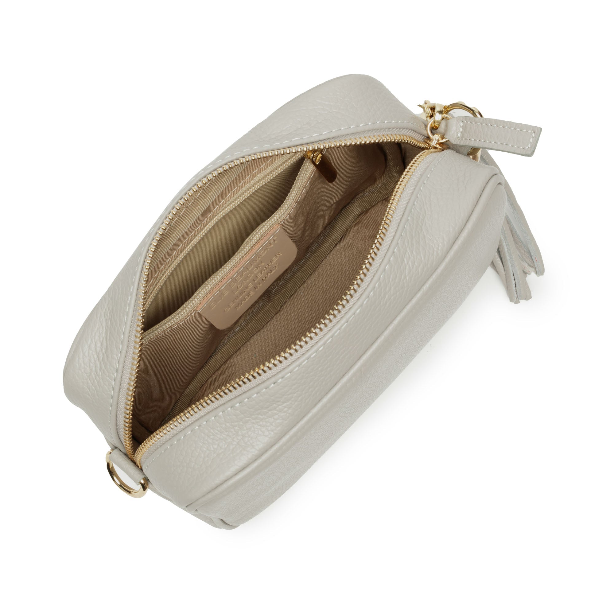 Elie Beaumont Crossbody Tassel Light Grey