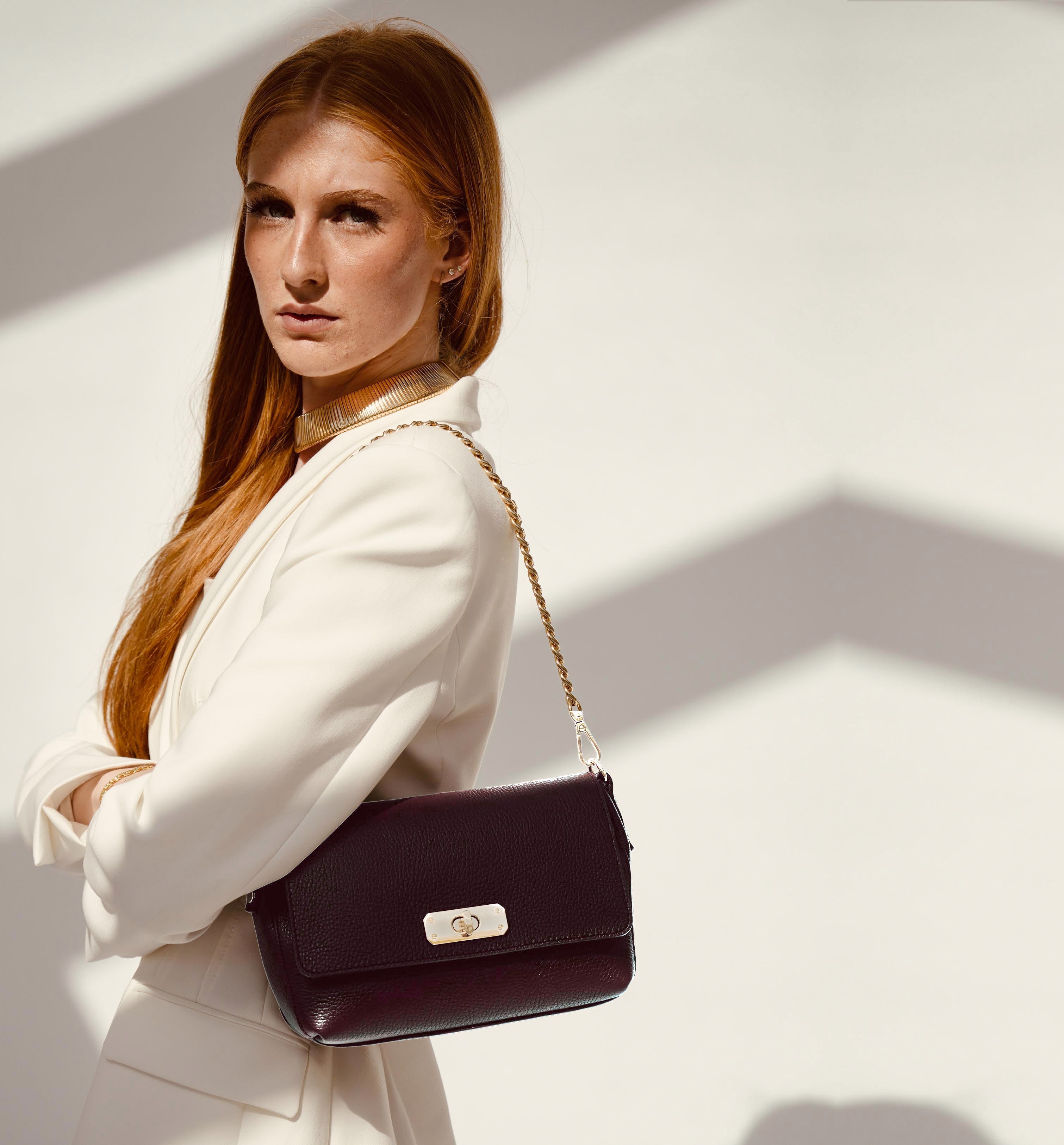 Apatchy London The Maisie Midi Burgundy Leather Bag