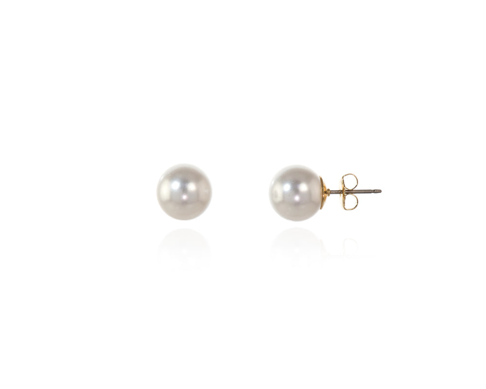 Mac 10 White Pearl Earrings