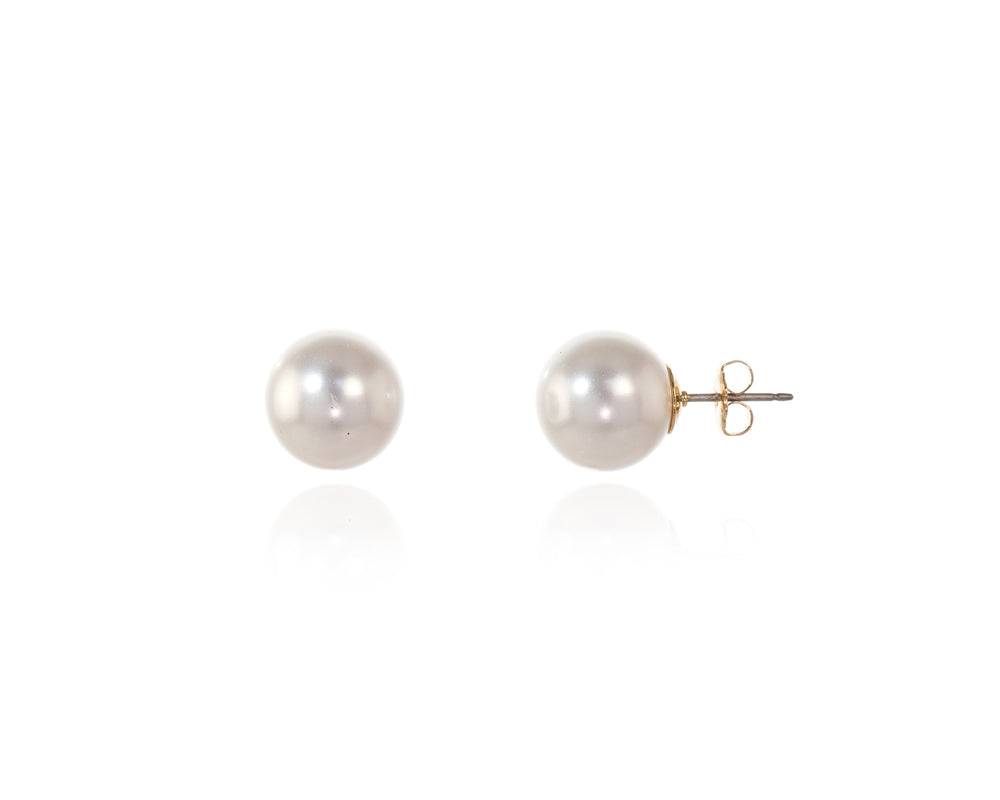 Mac 12 White Pearl Earrings