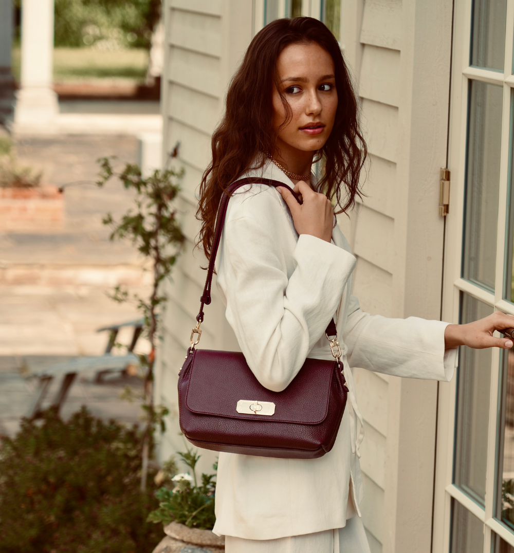Apatchy London The Maisie Maxi Burgundy Leather Bag