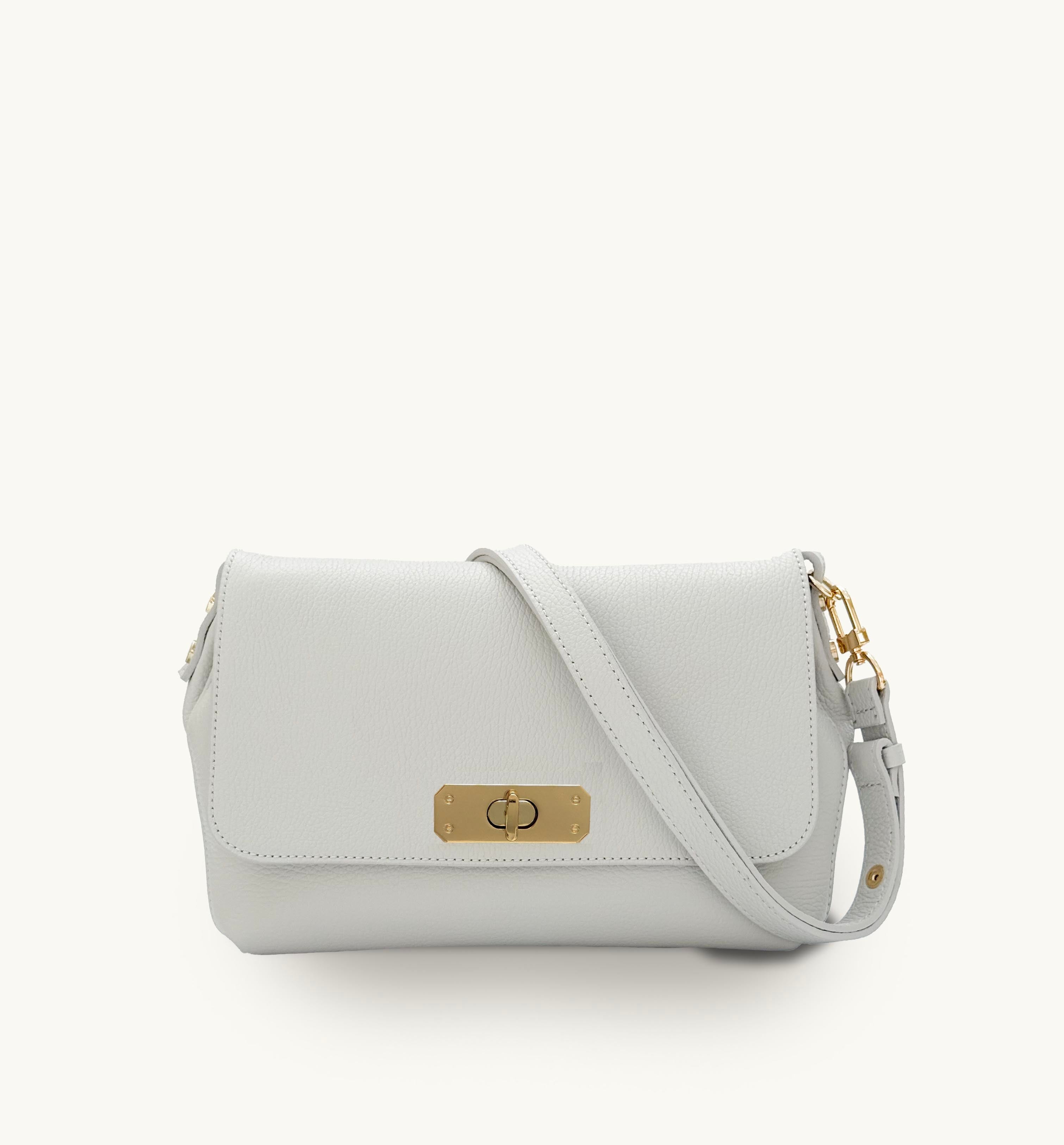 Apatchy London The Maisie Maxi Pale Grey Leather Bag