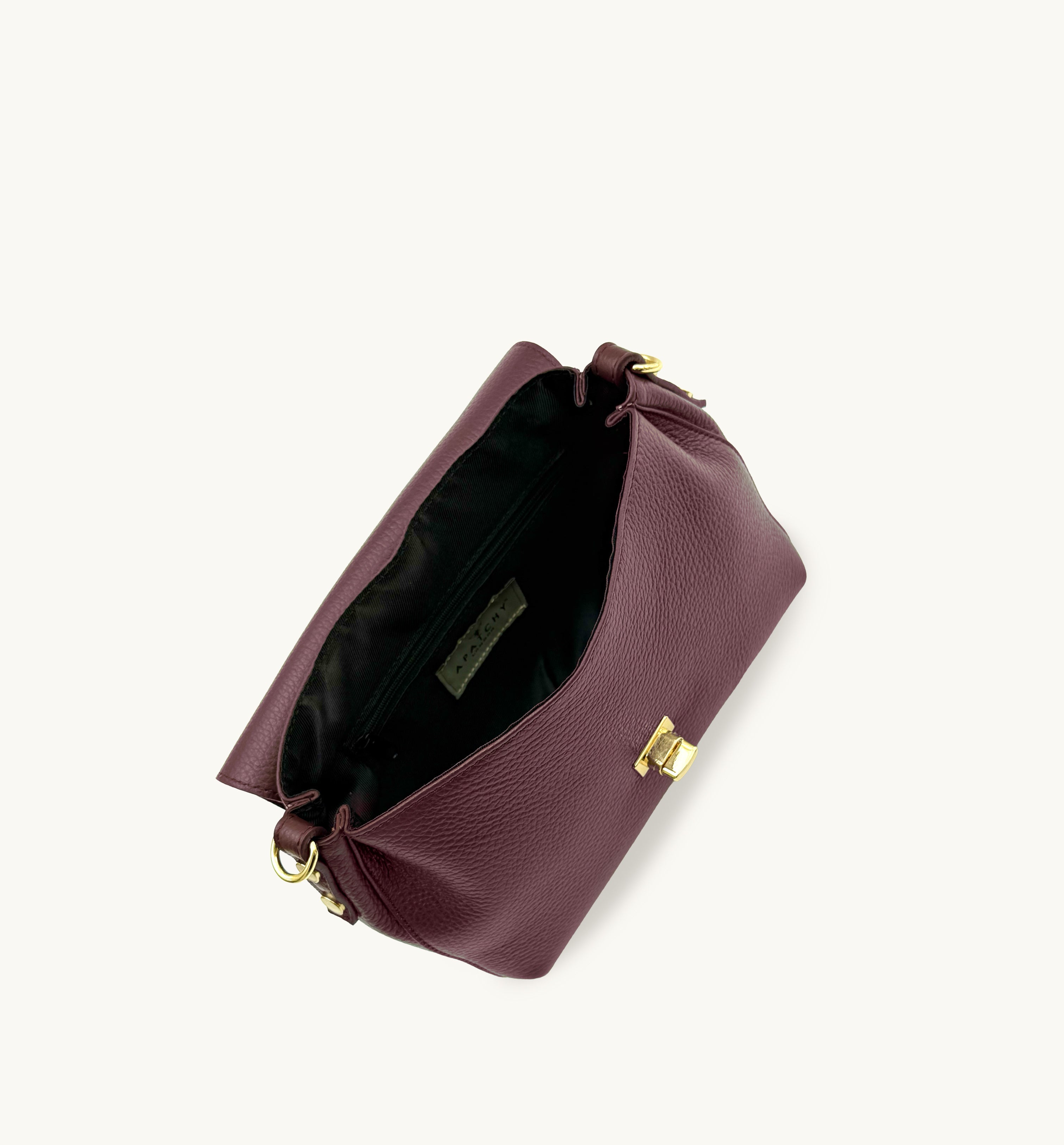 Apatchy London The Maisie Midi Burgundy Leather Bag