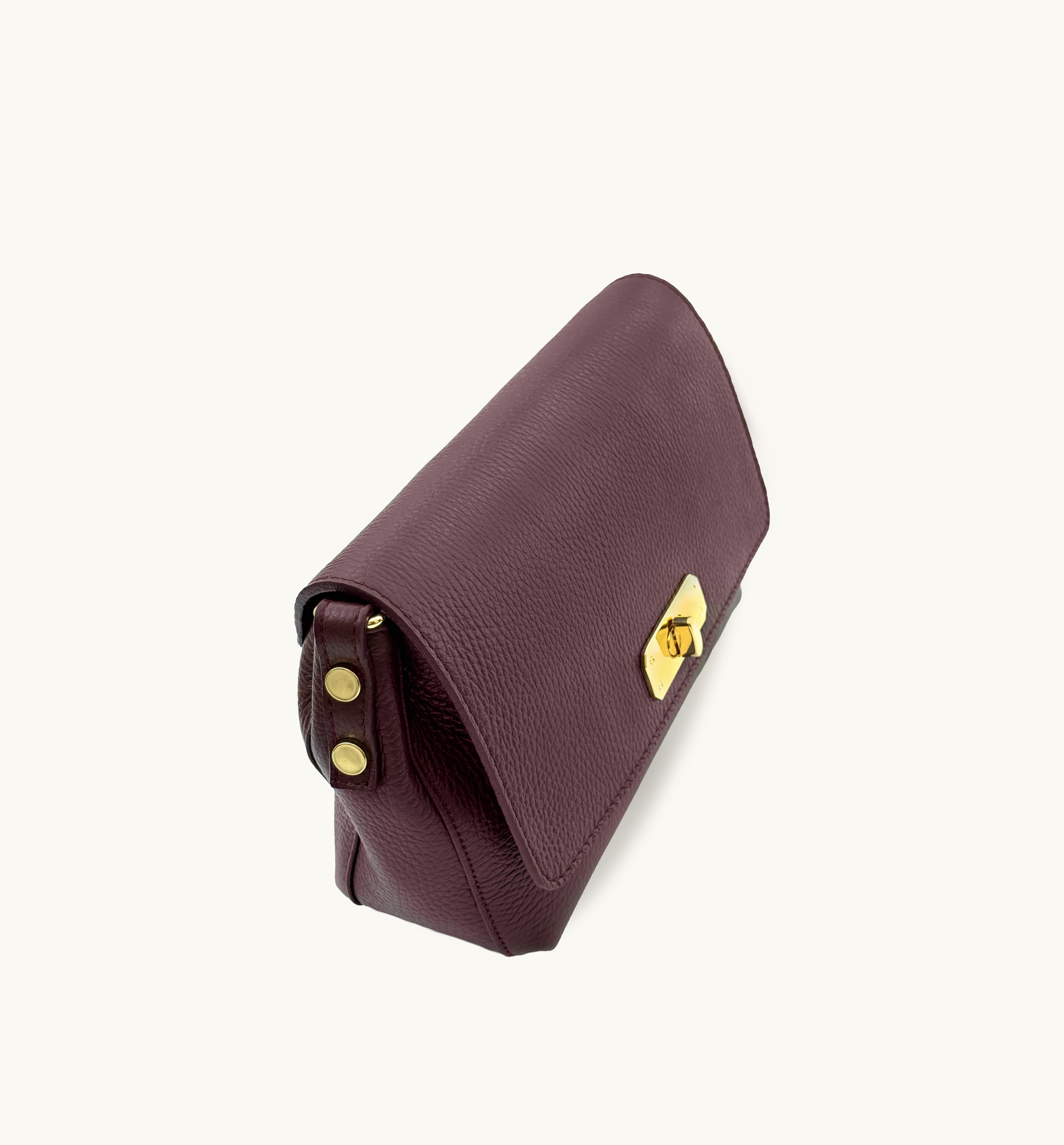 Apatchy London The Maisie Midi Burgundy Leather Bag