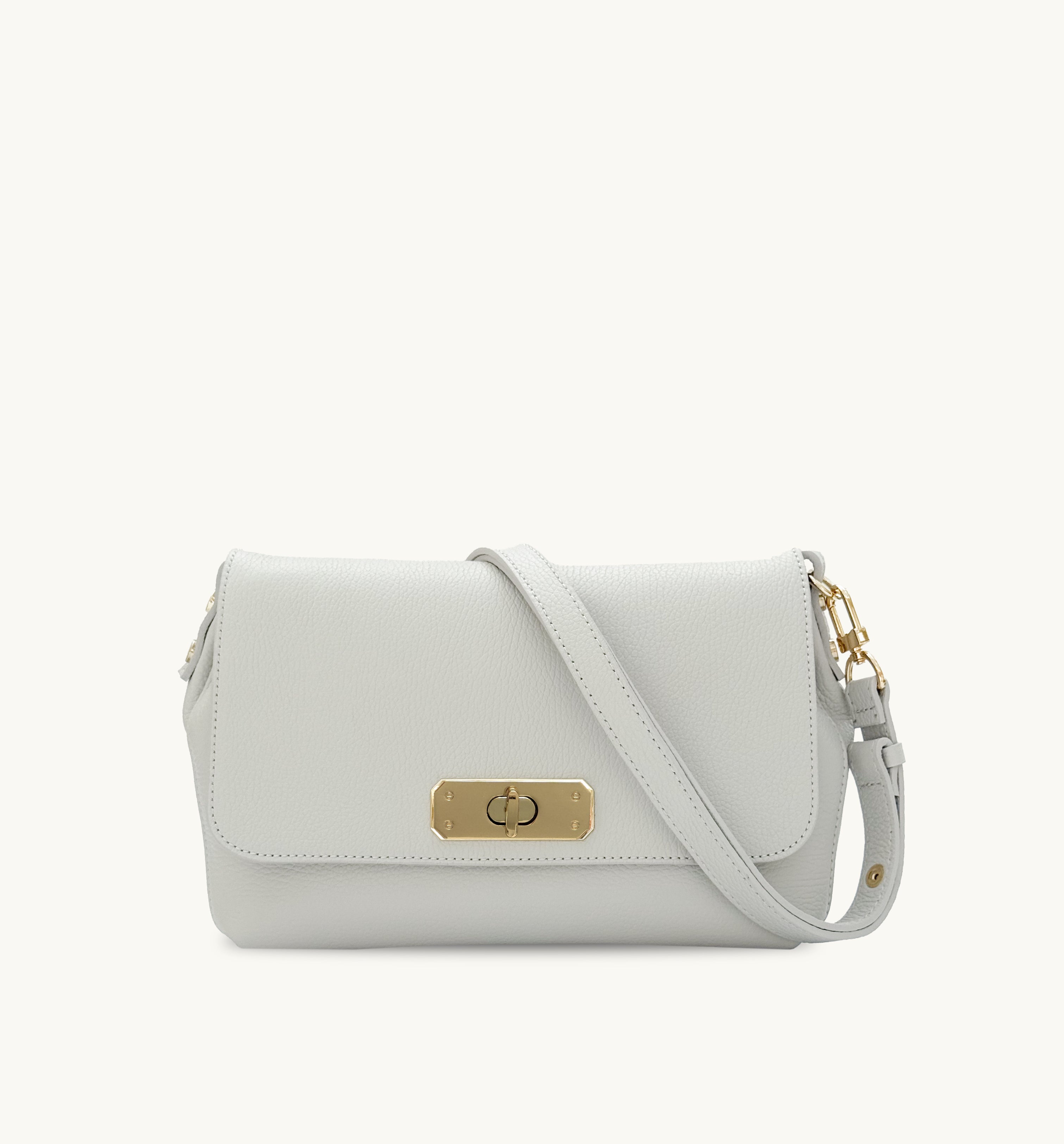 Apatchy London The Maisie Maxi Pale Grey Leather Bag
